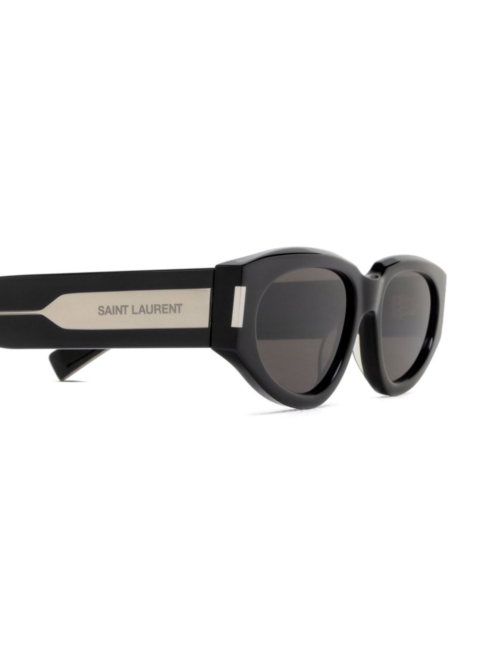 polished oval-frame sunglasses - 3