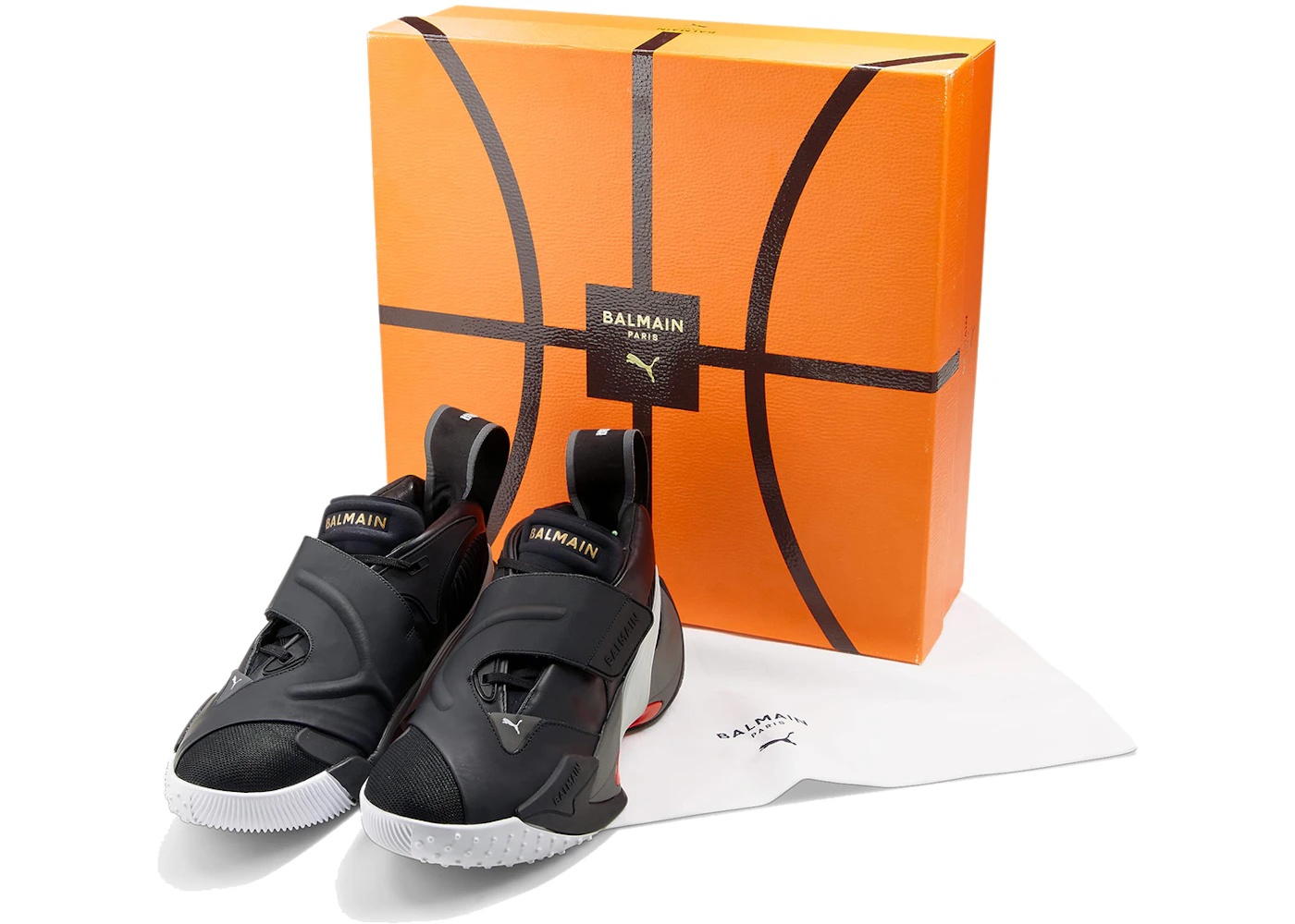 Puma x Balmain Court Black High Risk Red バルマン × プーマ Puma x Balmain Court Black High Risk Red Men's - 195683-01 - US