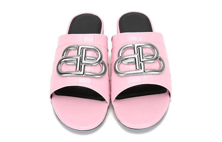 (WMNS) Balenciaga BB Cosy Mules 'Pink Black' 629537WA9D35681 - 4