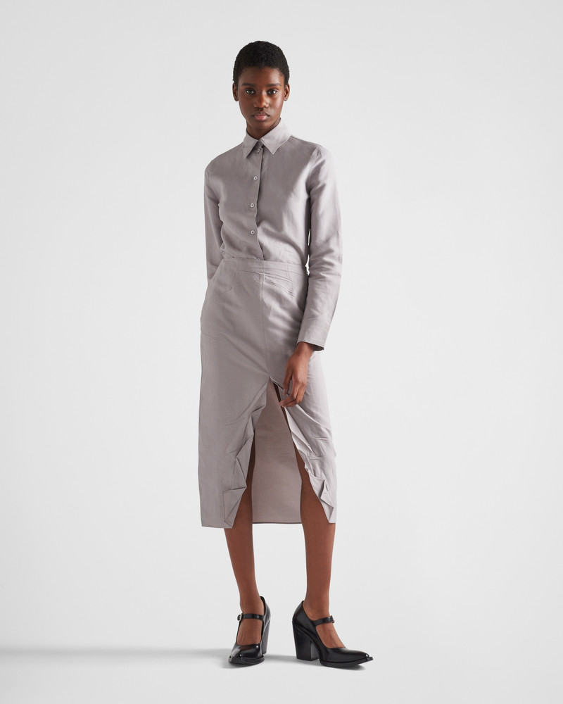 Prada Paper-based technical fabric midi-skirt outlook
