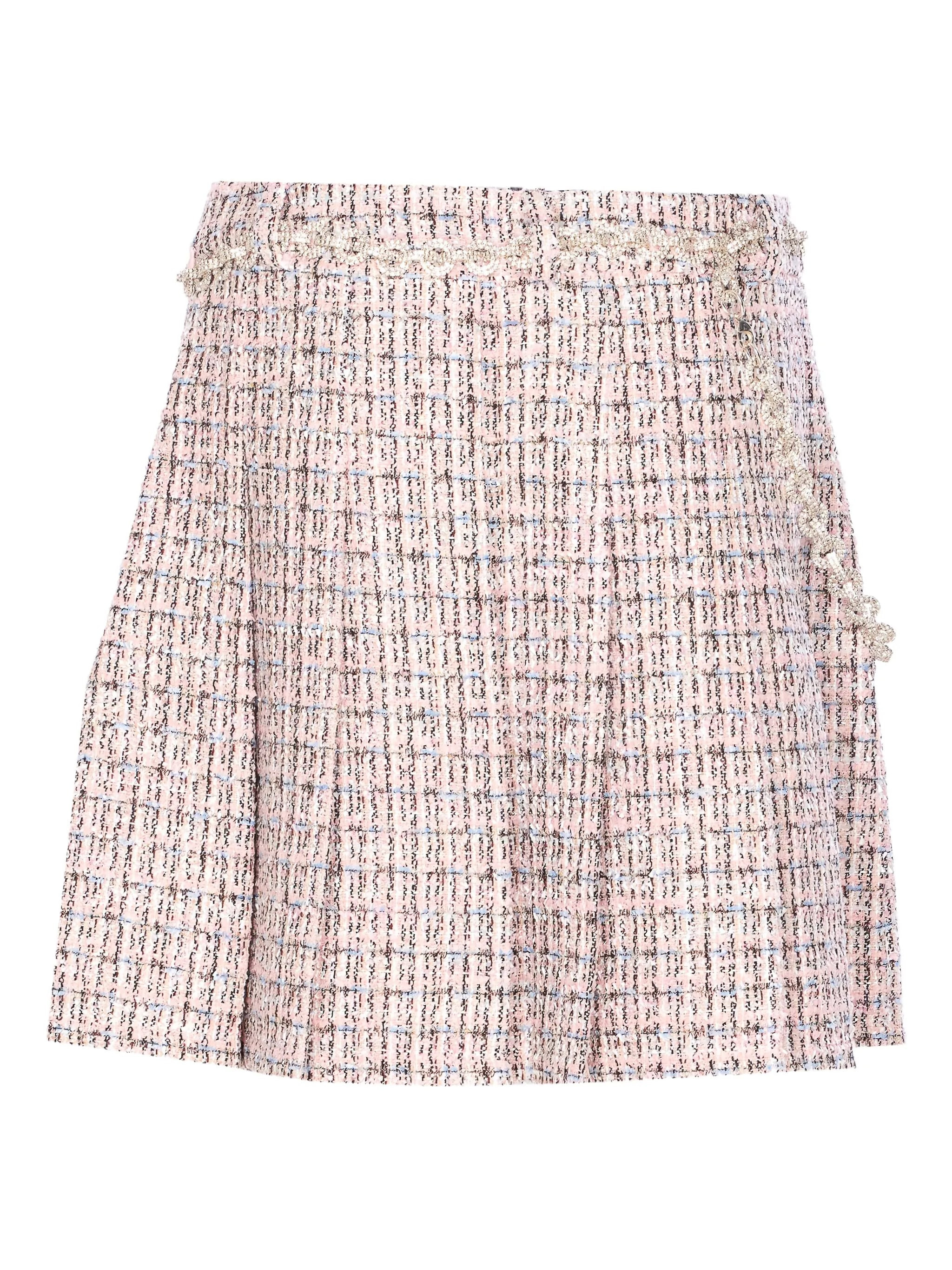 Self-portrait Crystal-embellished Tweed Mini Skirt - 1