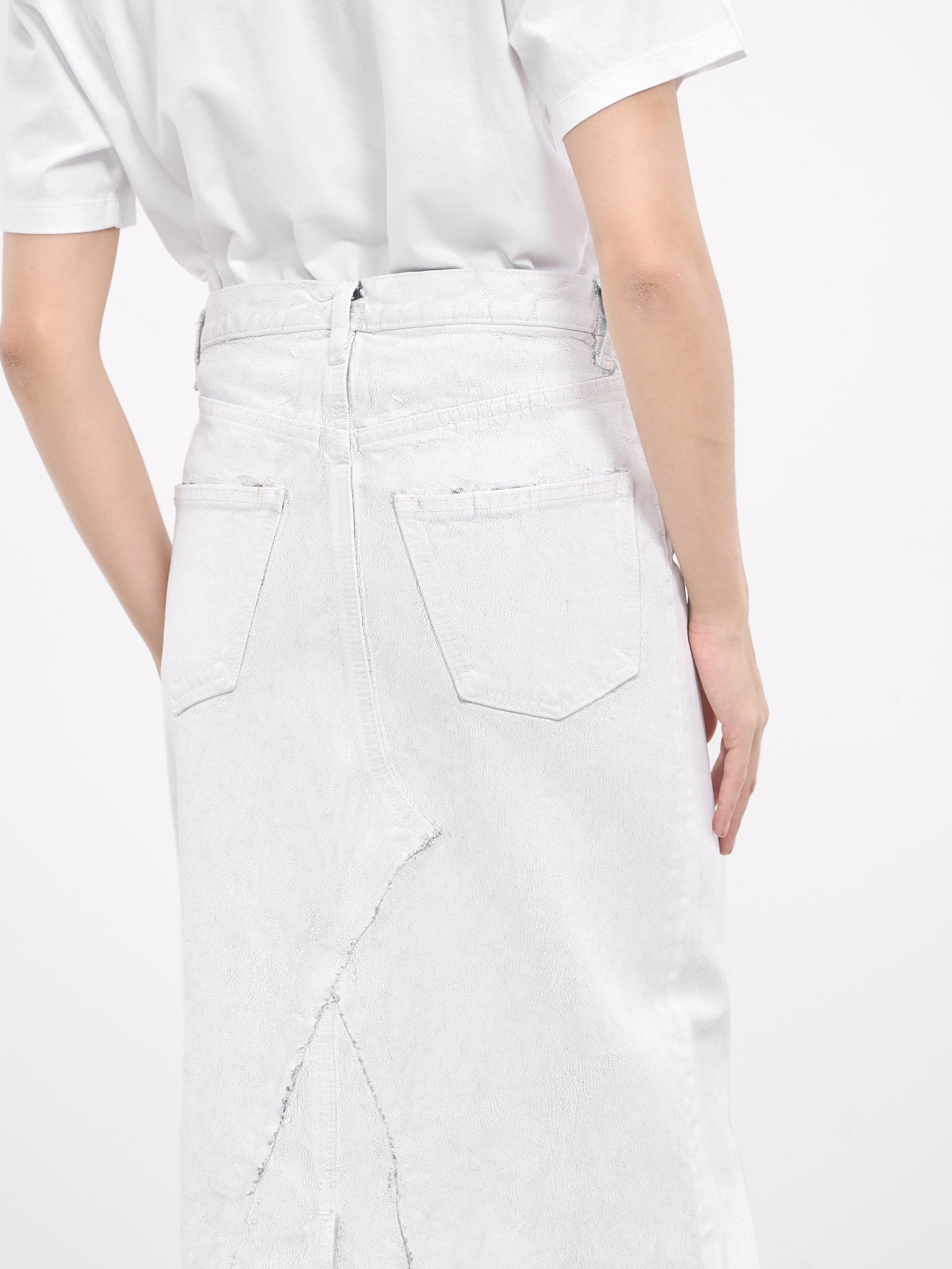 Painted Denim Maxi Skirt - 4