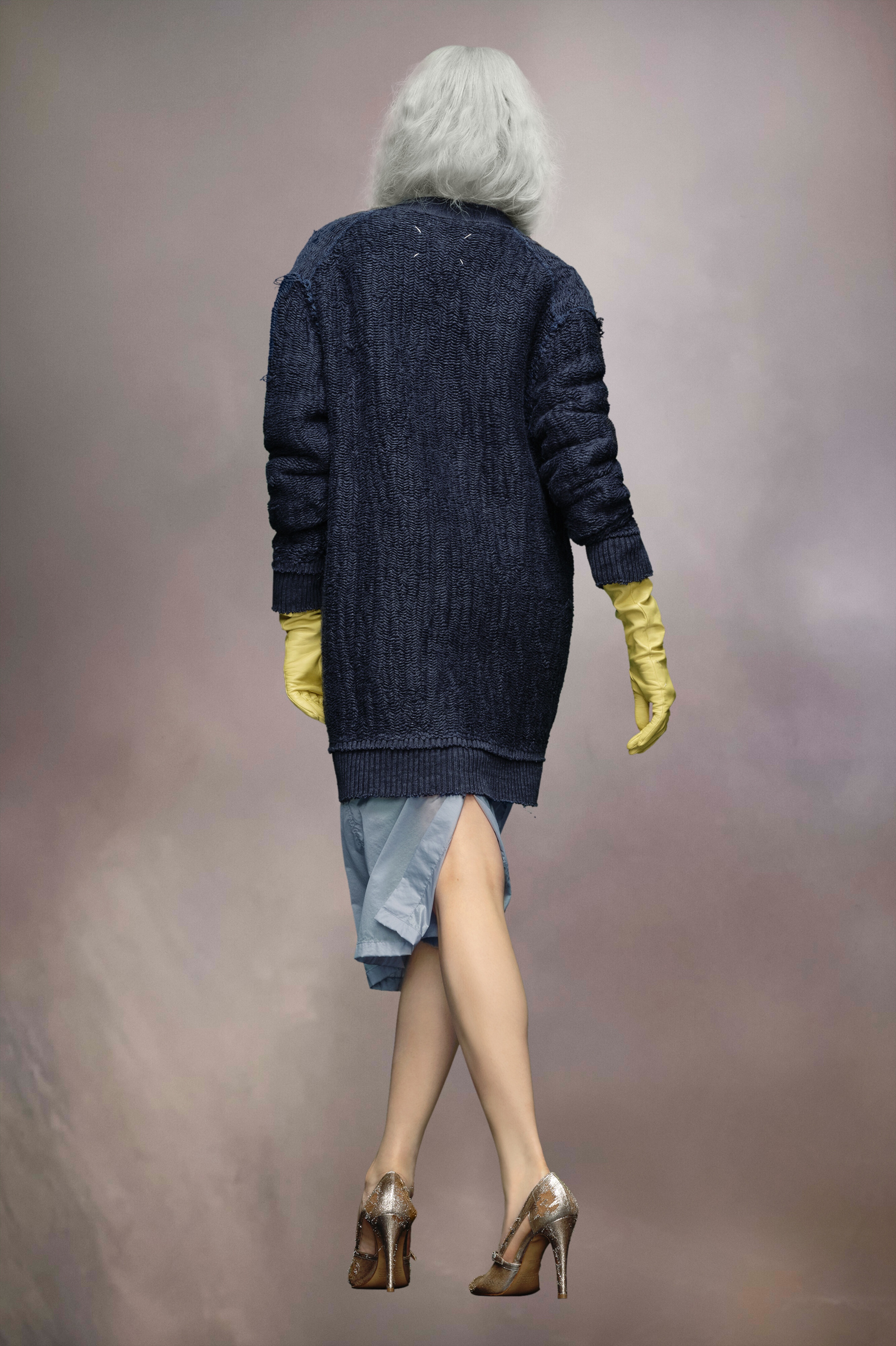 Raw woven knit cardigan - 4