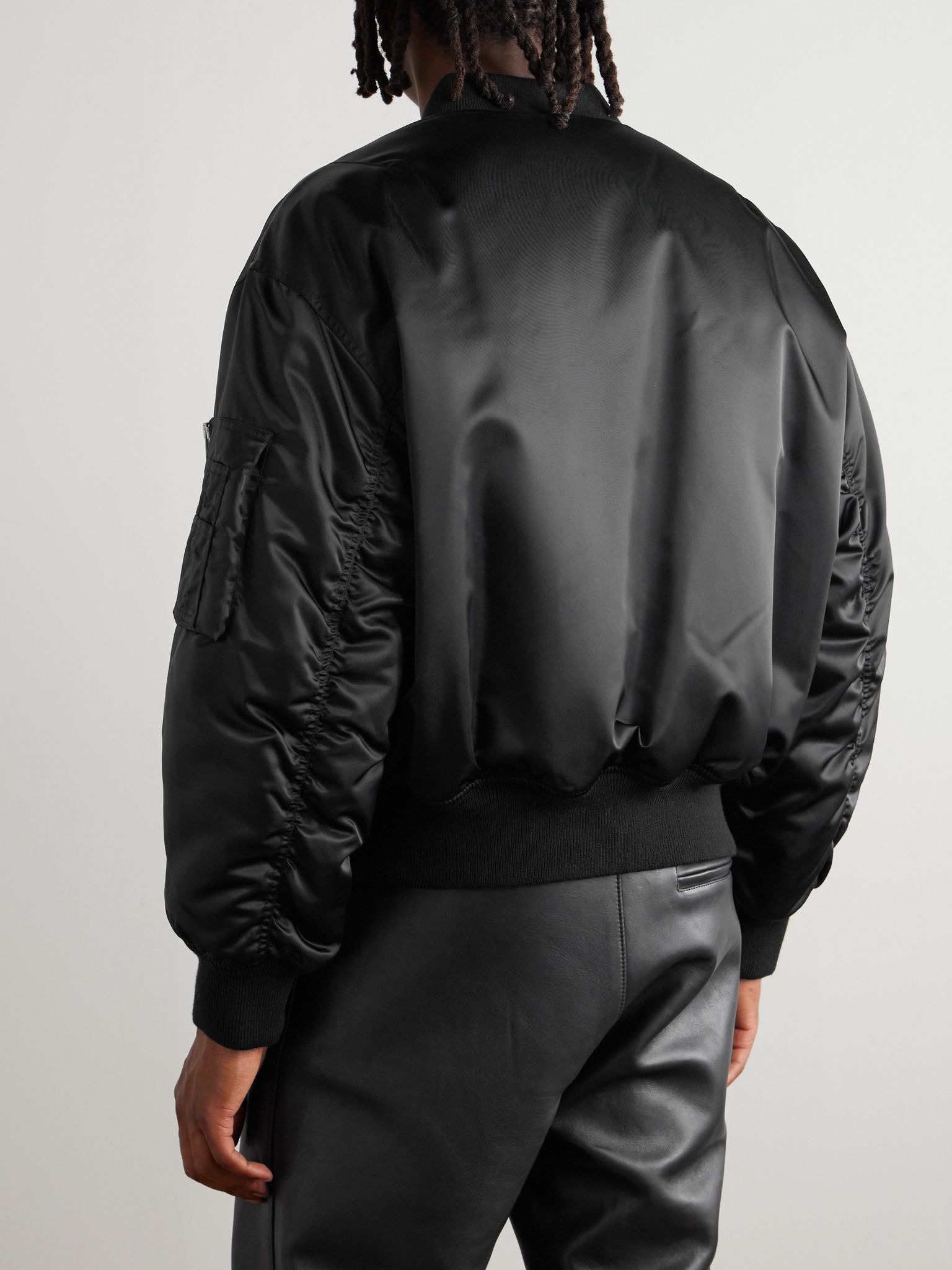 Recycled-Shell Bomber Jacket Black - 3