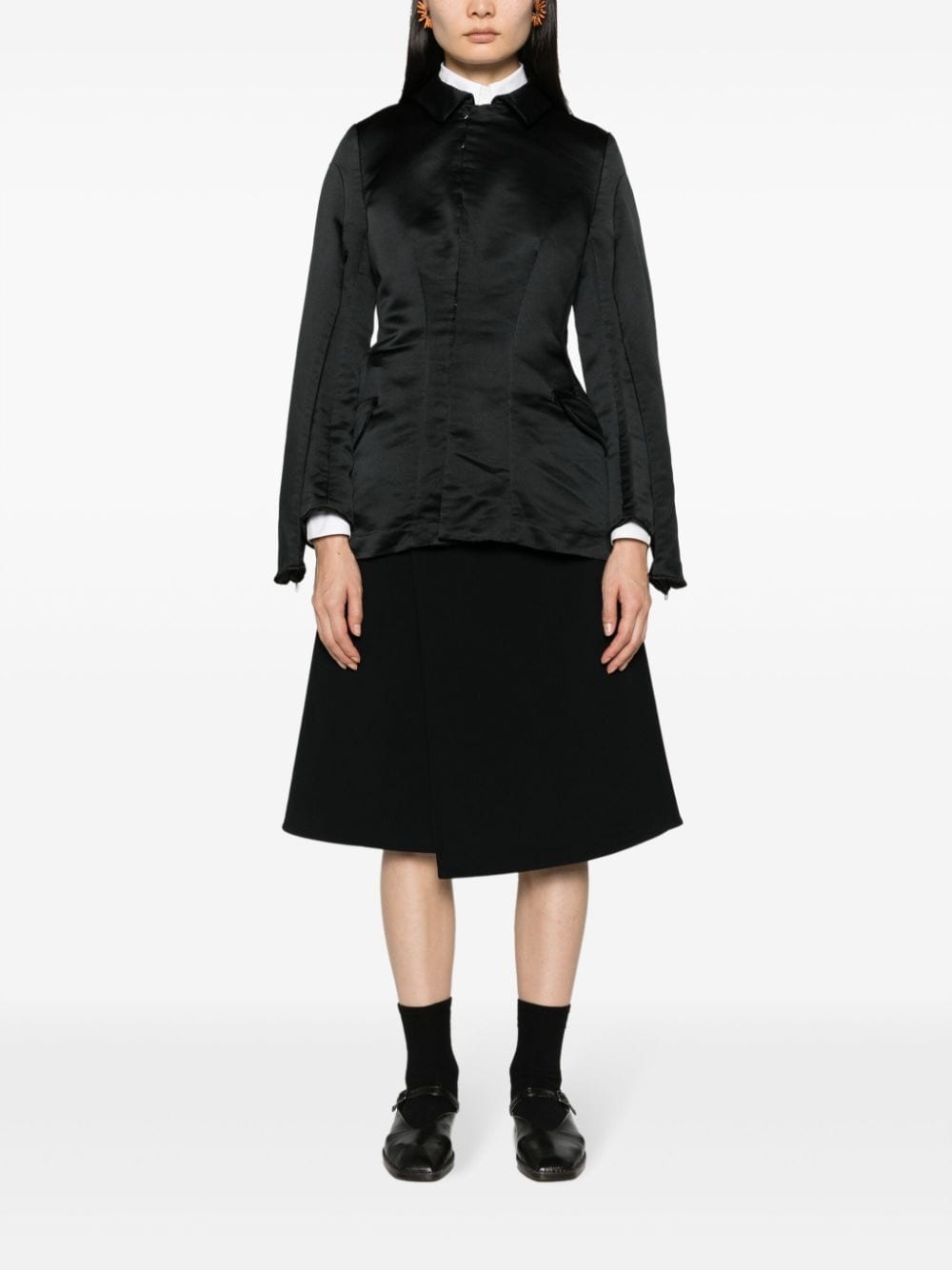 corset-style satin jacket - 6