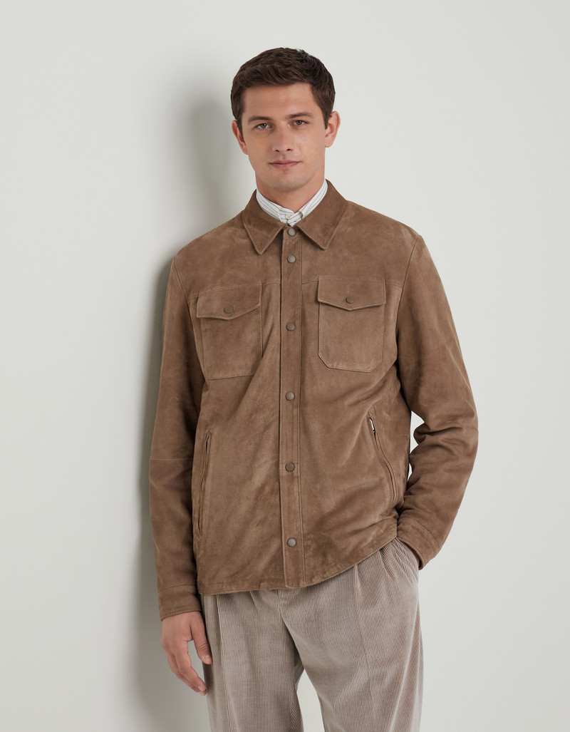 SUEDE OVERSHIRT IN BISCUIT 3