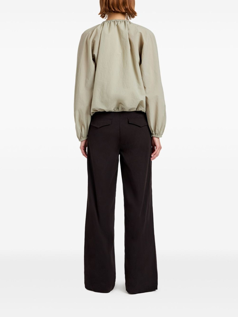 gathered-neckline blouse 4