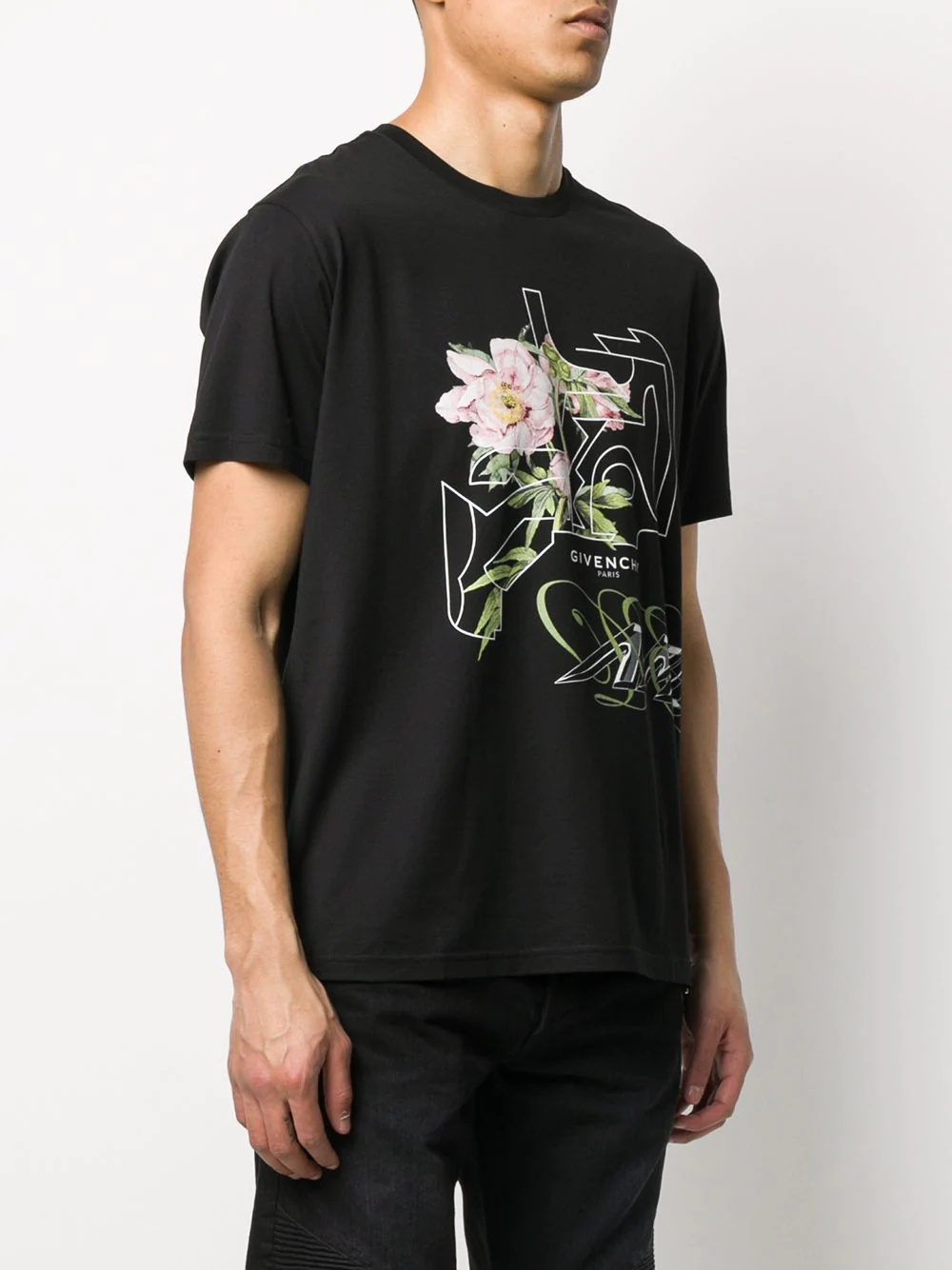 peony printed T-shirt - 3