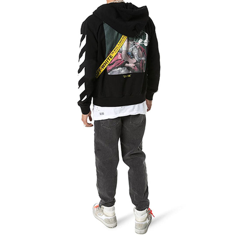 Off-White Printing hooded Zipper Jacket Black OMBE001E19E300051088 - 5