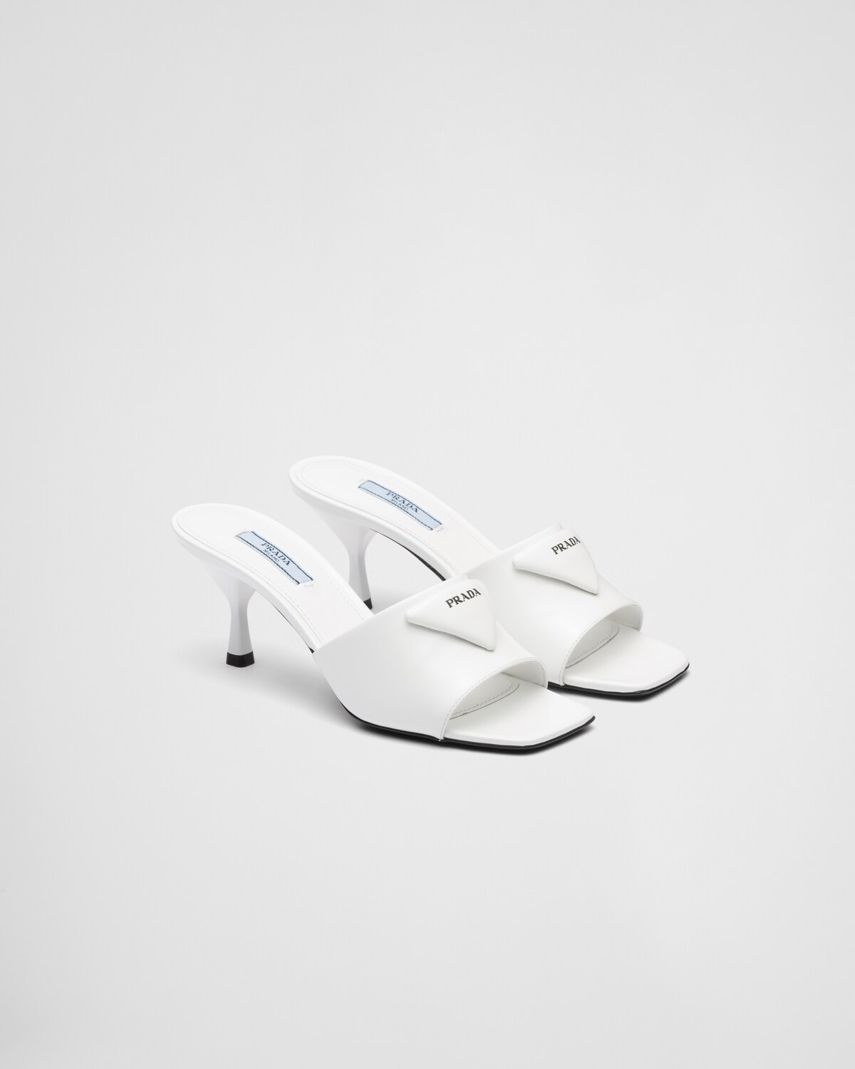 Brushed leather heeled slides - 2