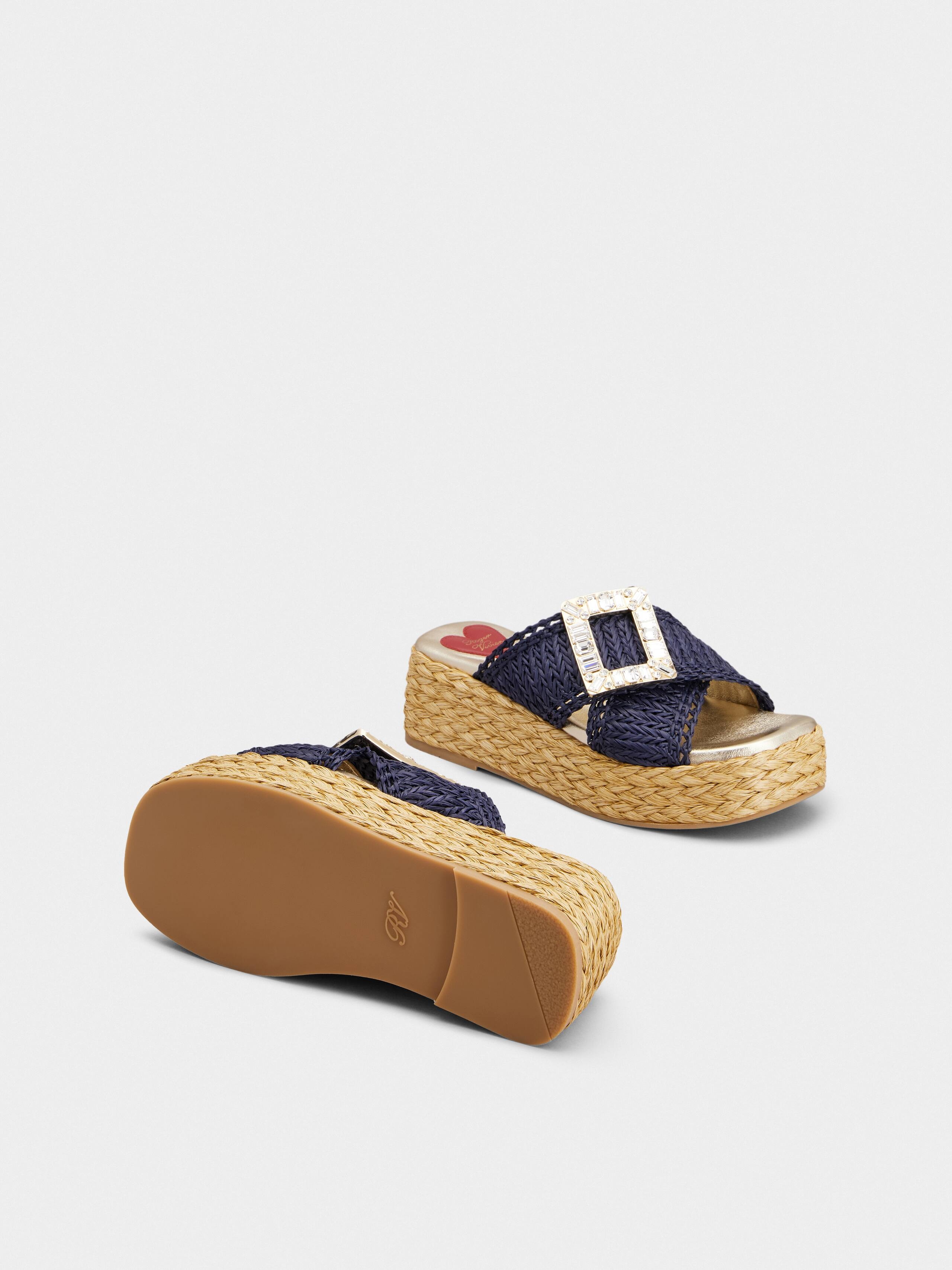 Wedge Mules in raffia - 5