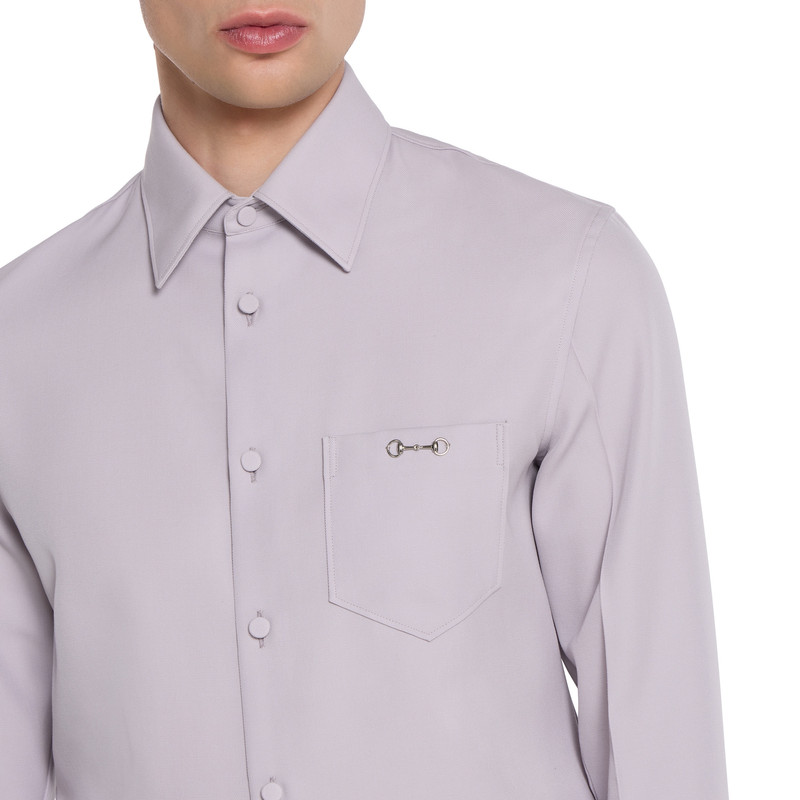 Wool gabardine shirt with Horsebit 5