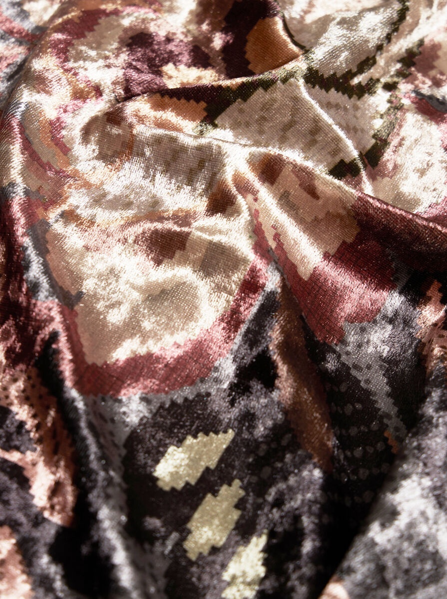 LONG PRINTED CHENILLE DRESS - 5