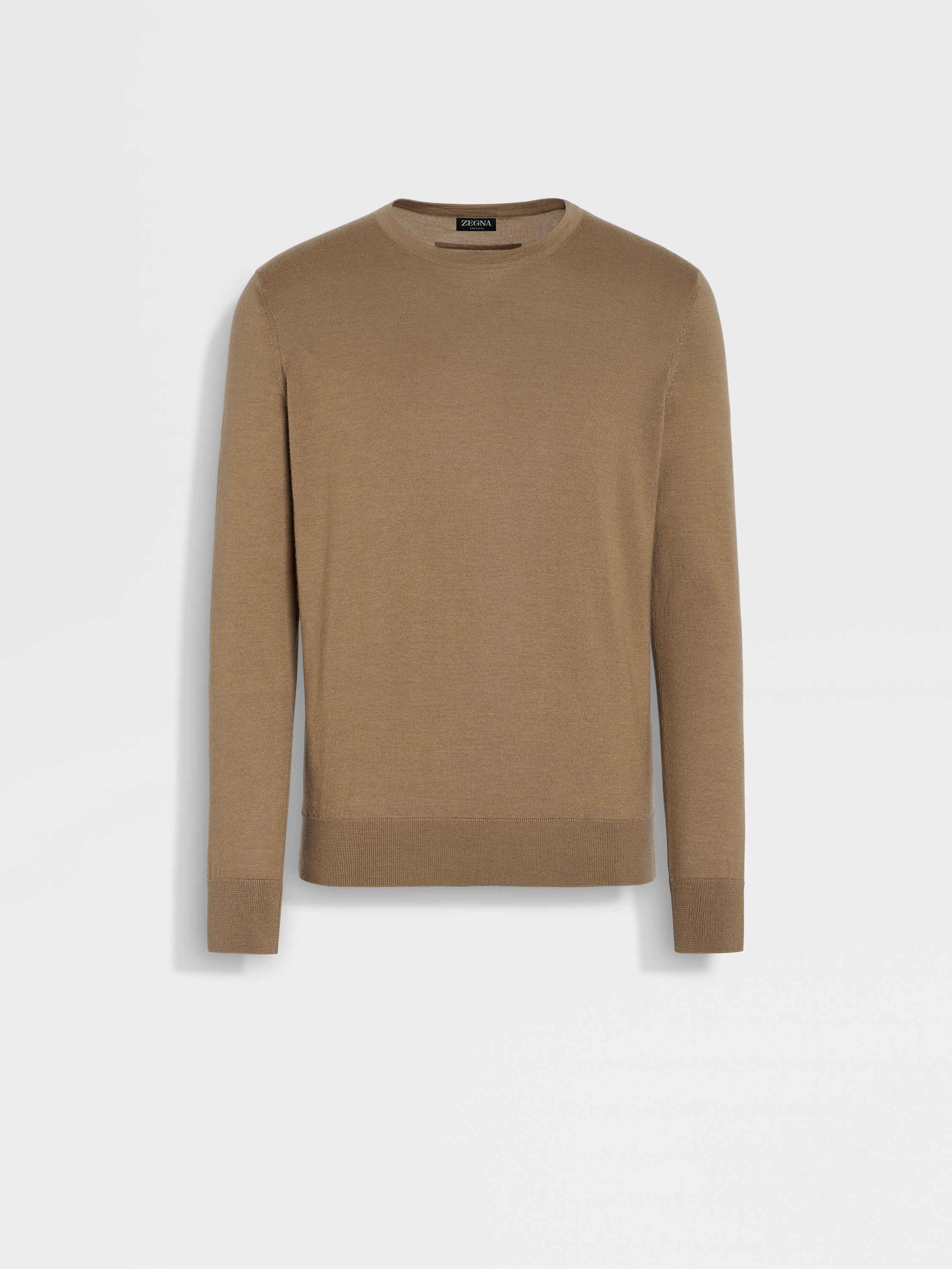 DARK BEIGE MÉLANGE CASHSETA CREWNECK - 1