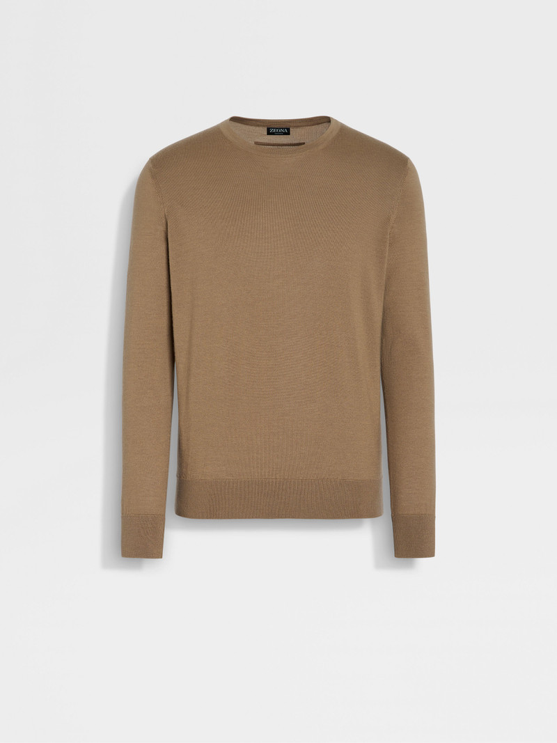 DARK BEIGE MÉLANGE CASHSETA CREWNECK 1