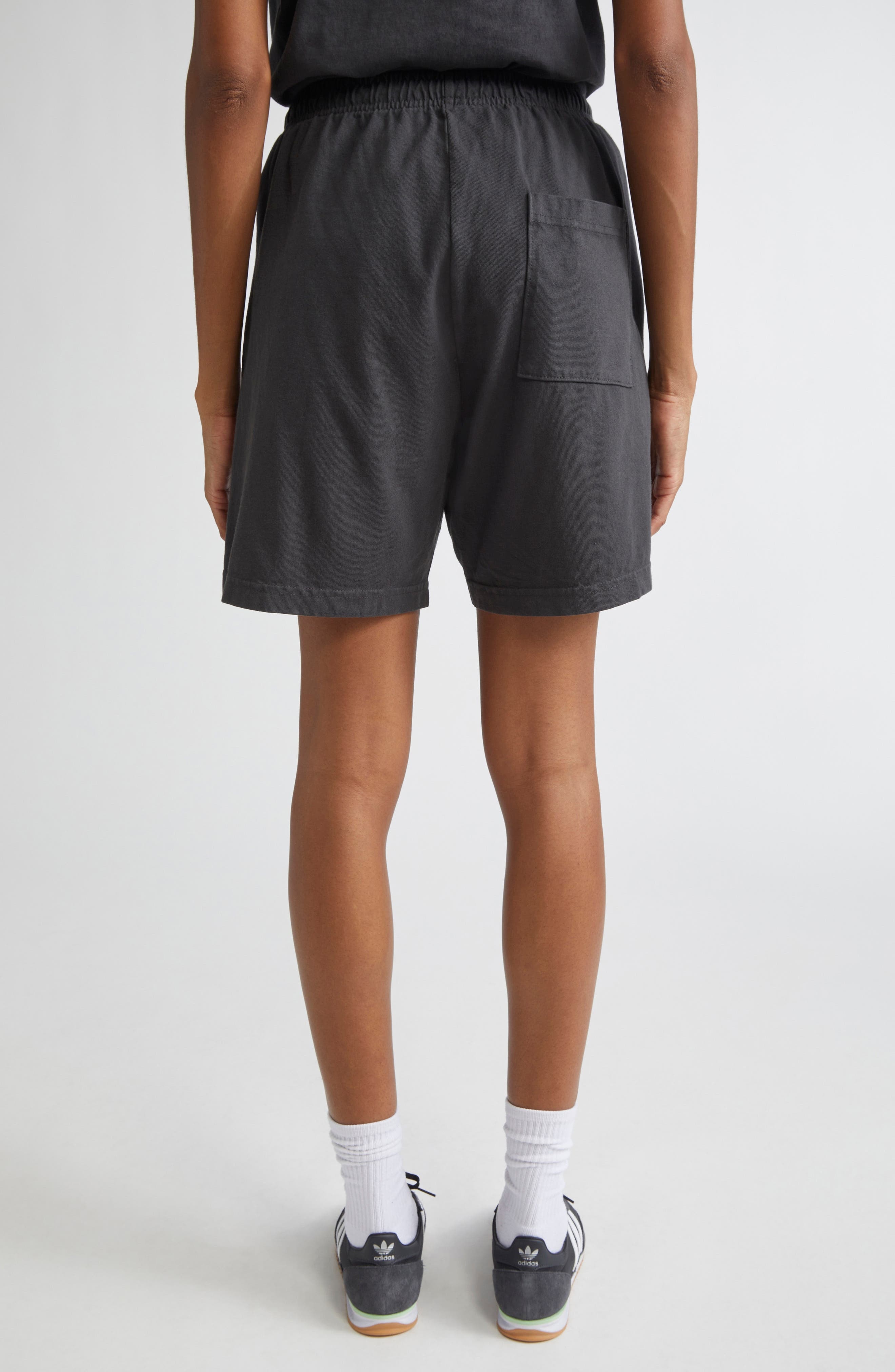 Sporty & Rich HWCNY Cotton Gym Shorts in Faded Black at Nordstrom - 3