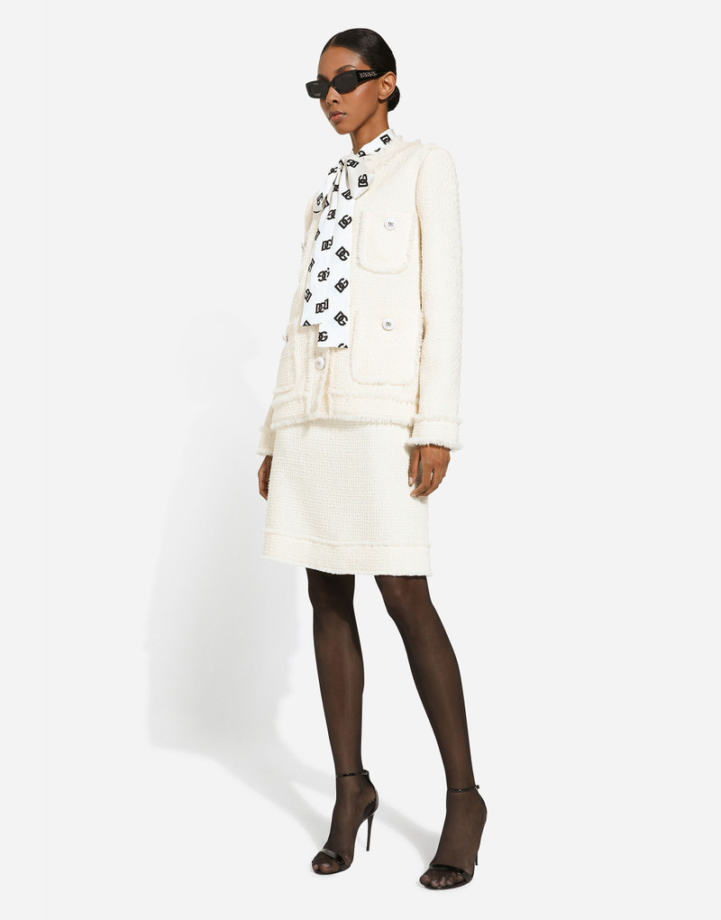 Charmeuse shirt with all-over DG logo print 6