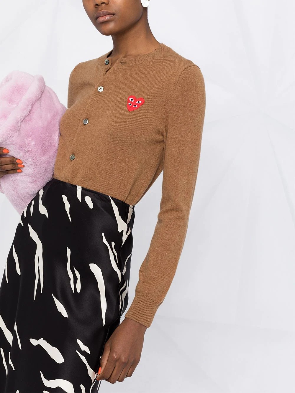 embroidered-logo knit cardigan - 5