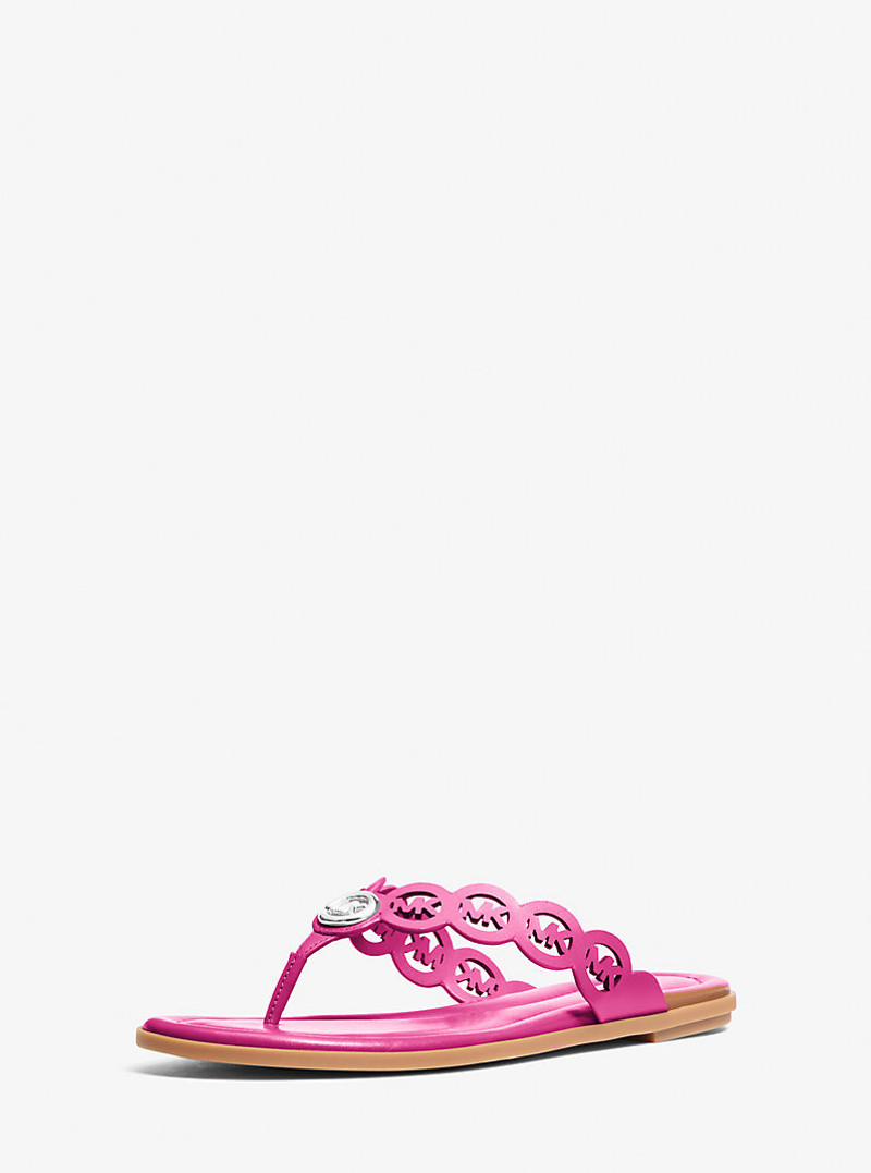 MICHAEL KORS Janie Perforated Logo Leather Sandal outlook