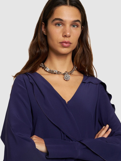 Alessandra Rich Chain crystal pendant necklace outlook