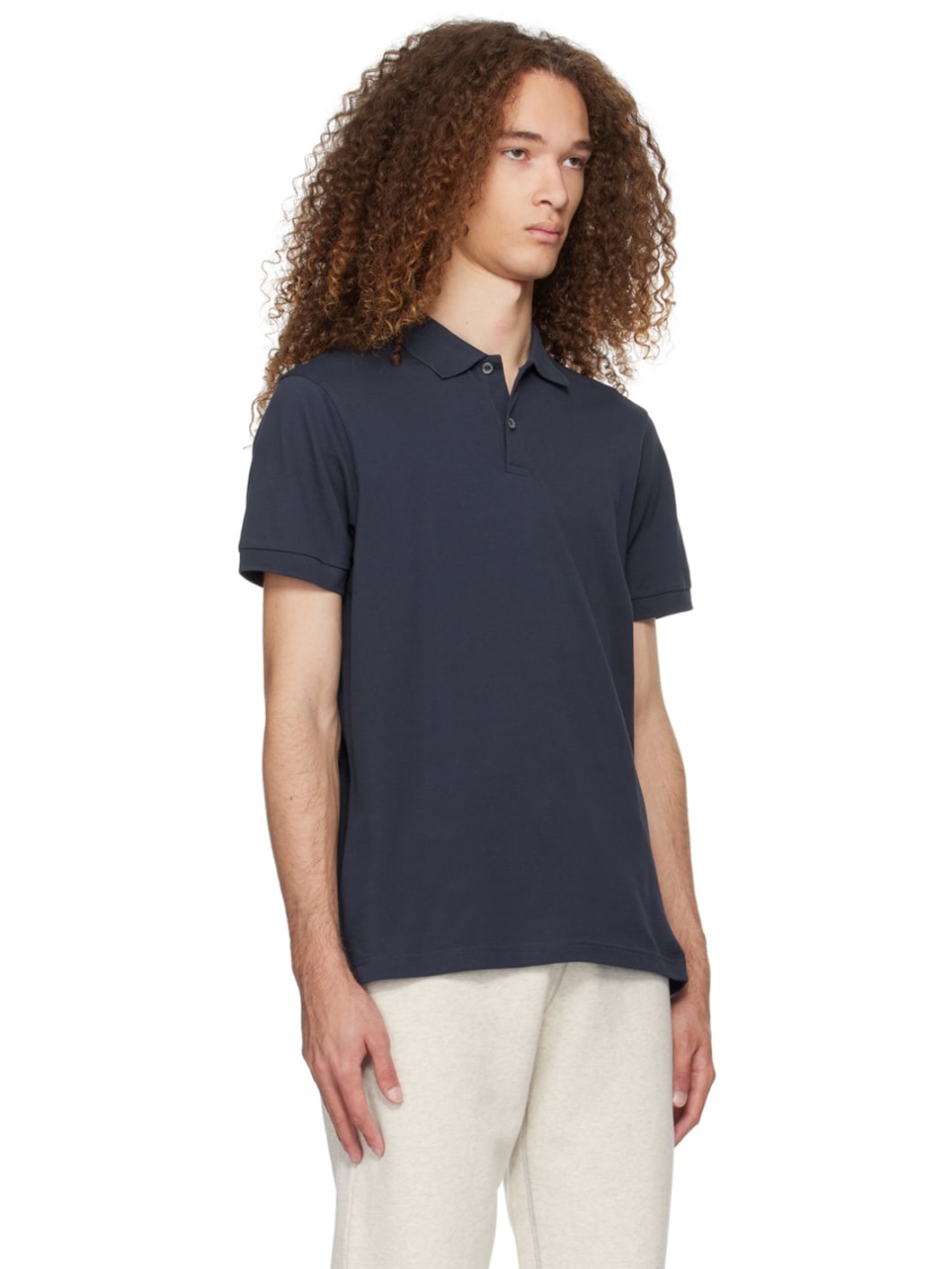 Navy Two-Button Polo - 2