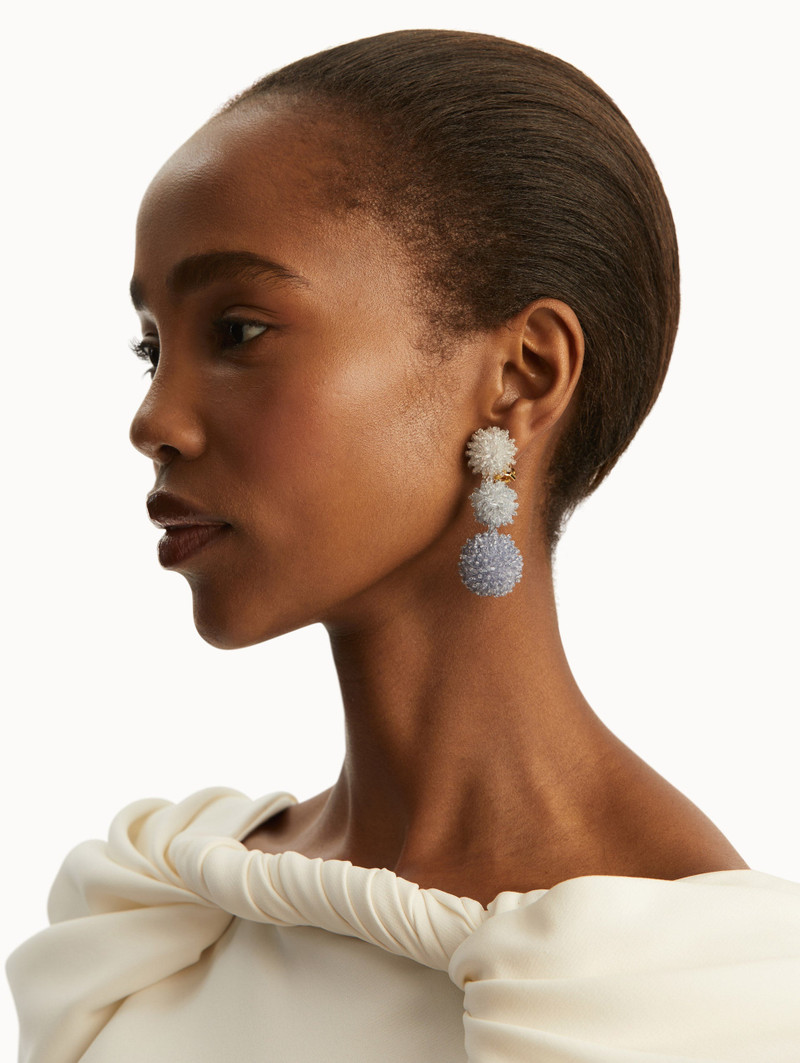 Oscar de la Renta OMBRÉ POMPOM DROP CLIP-ON EARRINGS outlook