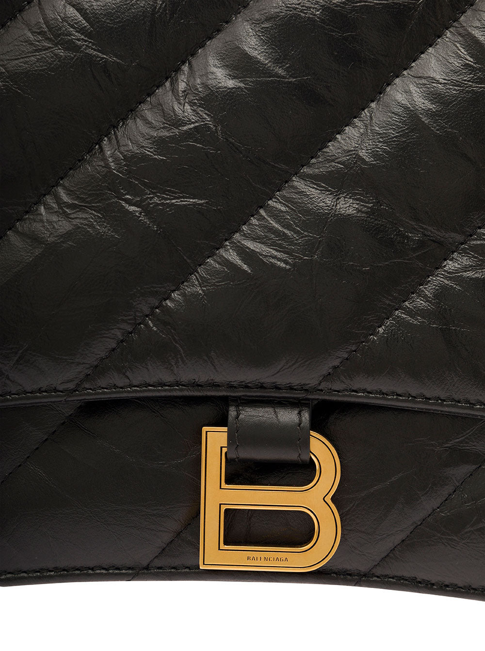 Balenciaga Women 'Crush Media' Black Quilted Cross Body Bag In Leather Woman - 4