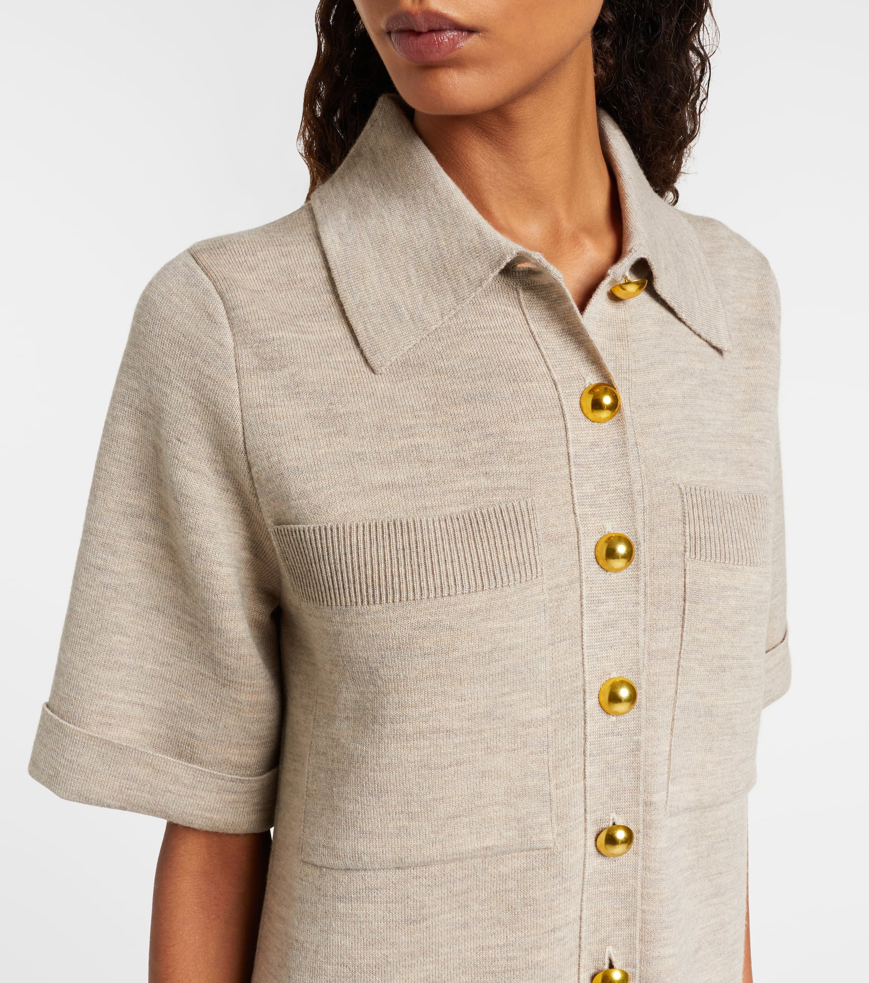 Madden knitted wool polo dress - 4
