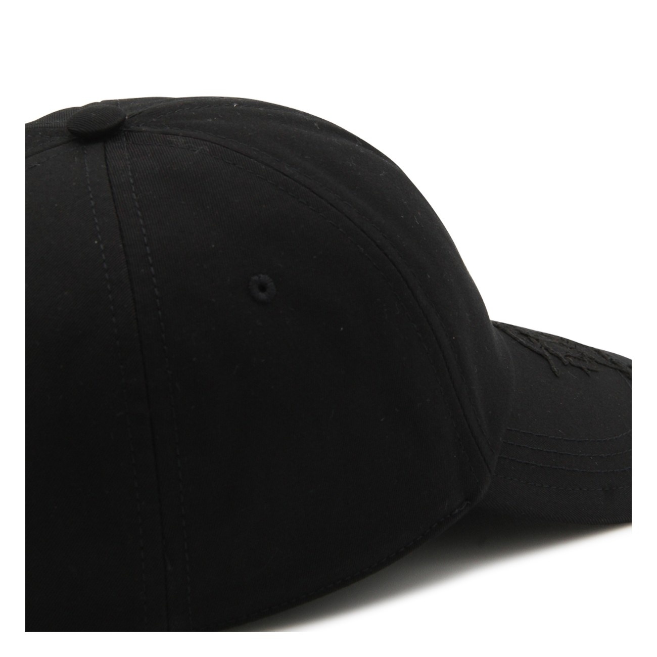 black cotton blend baseball cap - 2