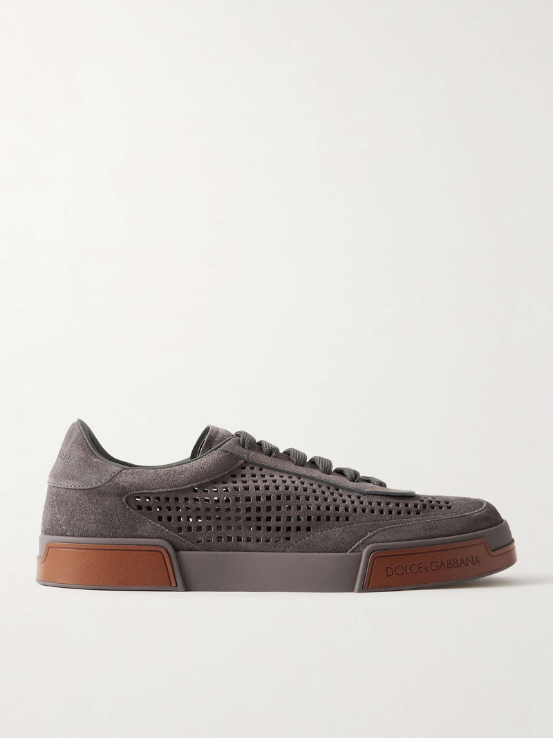 Portofino Yacht Perforated Distressed Suede Sneakers 1