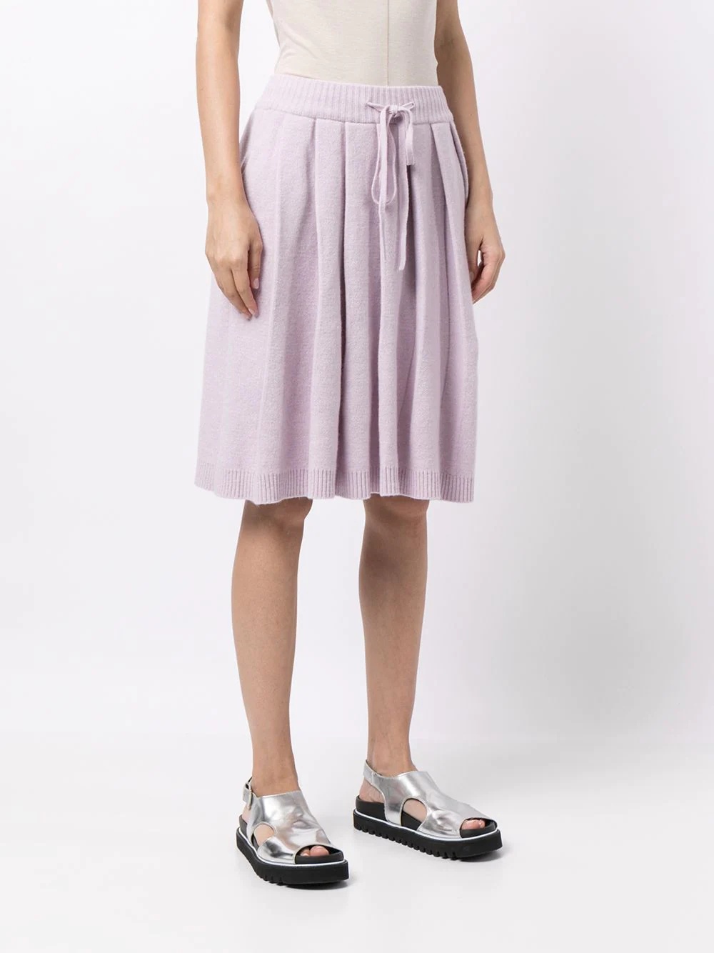 pleated wool-blend skirt - 3