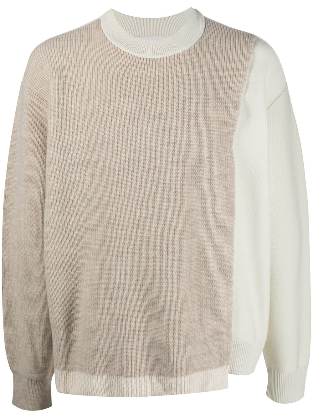 overlap crew neck jumper - 1