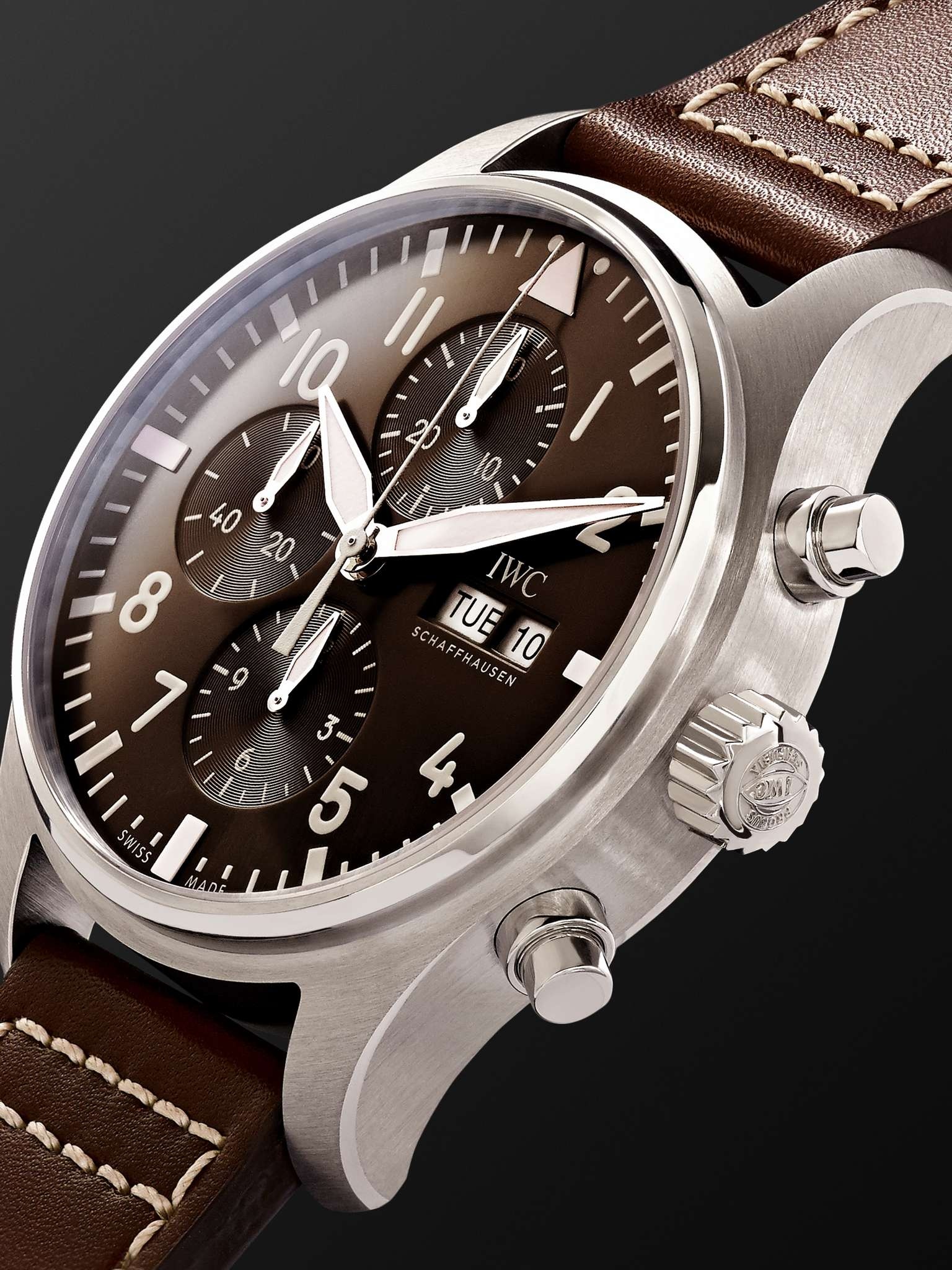 Pilot's Antoine de Saint-Exupéry Edition Automatic Chronograph 43mm Stainless Steel and Leather Watc - 4