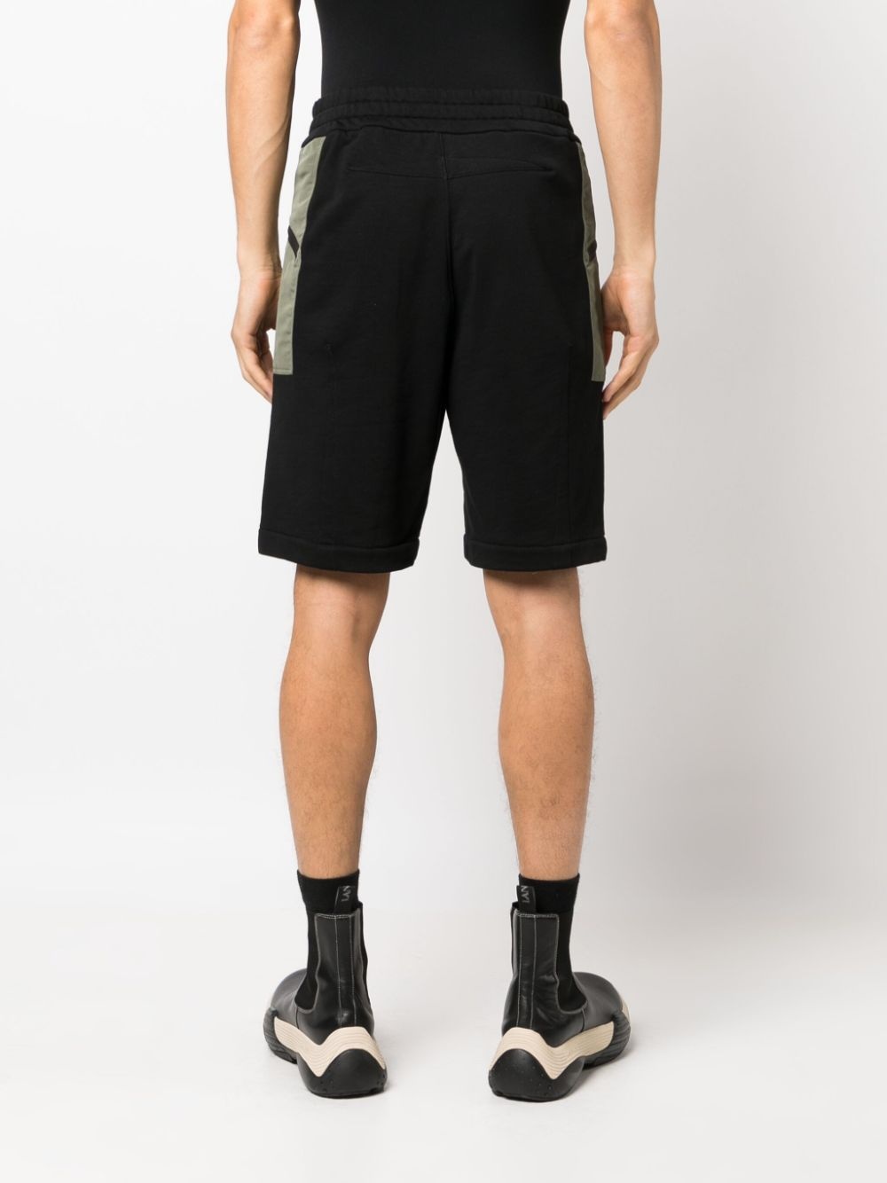 two-tone elasticated track shorts - 4