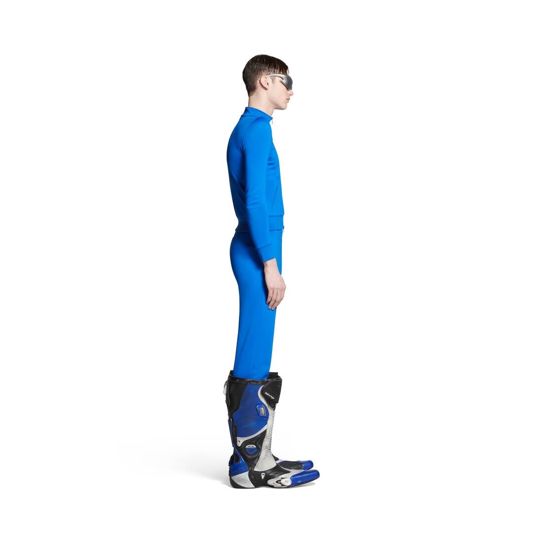 Low-waist Fitted Pants in Blue - 3