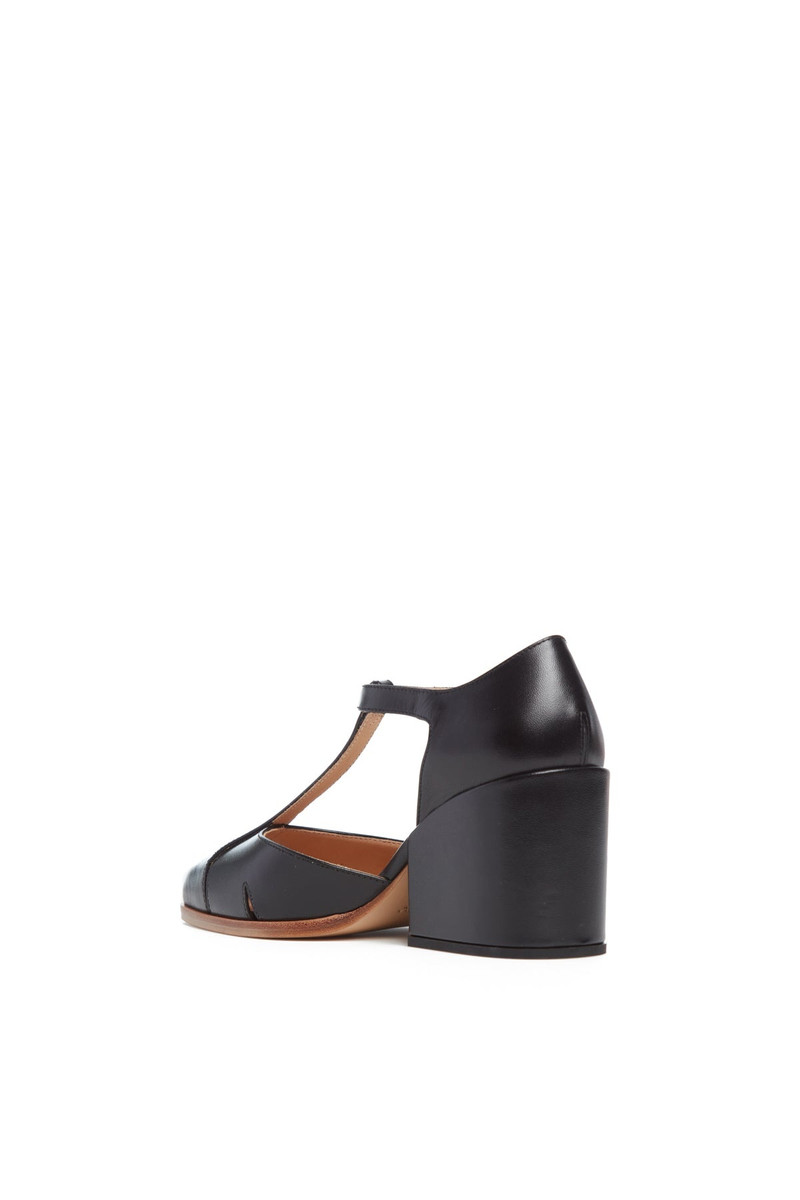 GABRIELA HEARST Hawes T-Strap Heel in Black Leather outlook