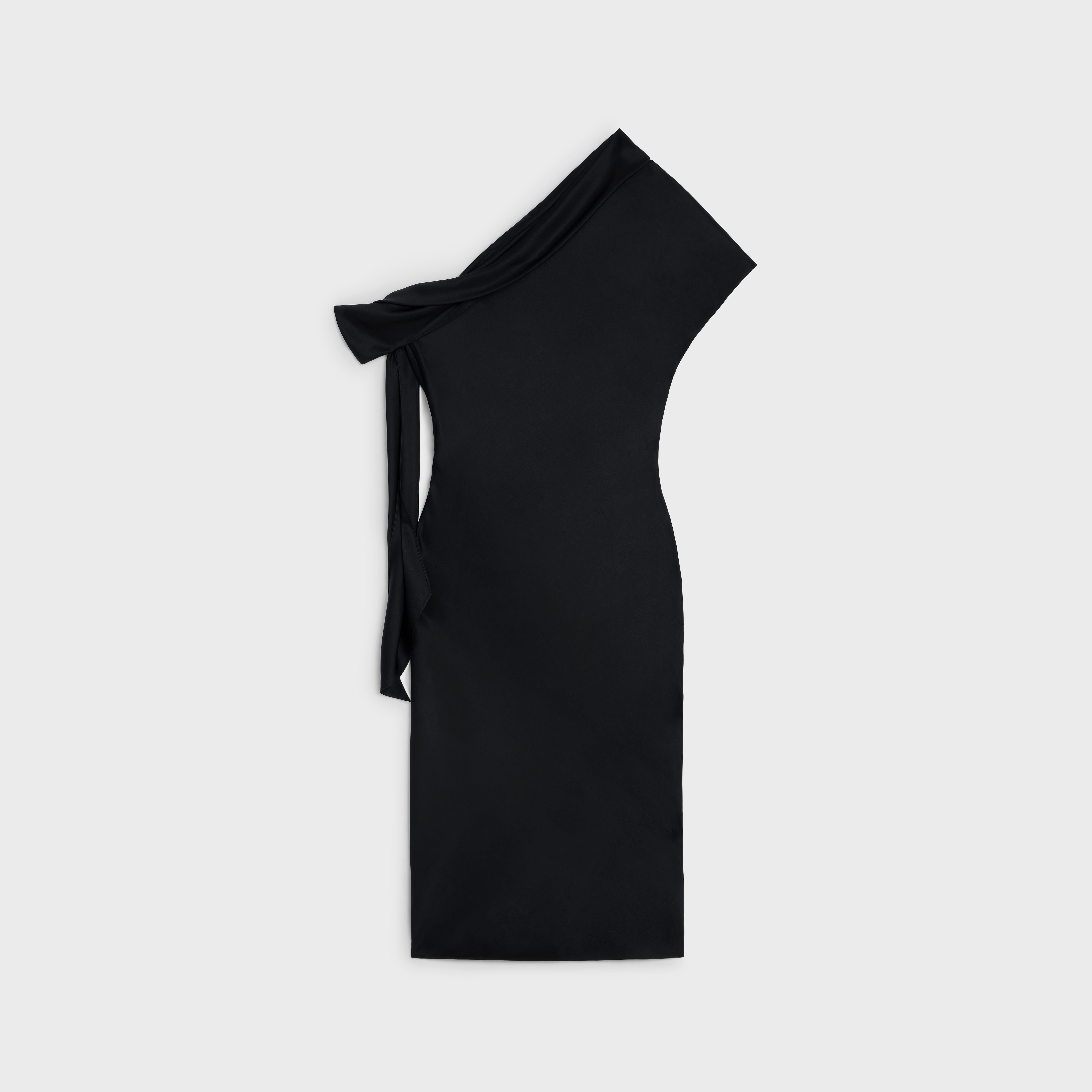 ONE-SHOULDER DRESS IN SATIN SILK - 2
