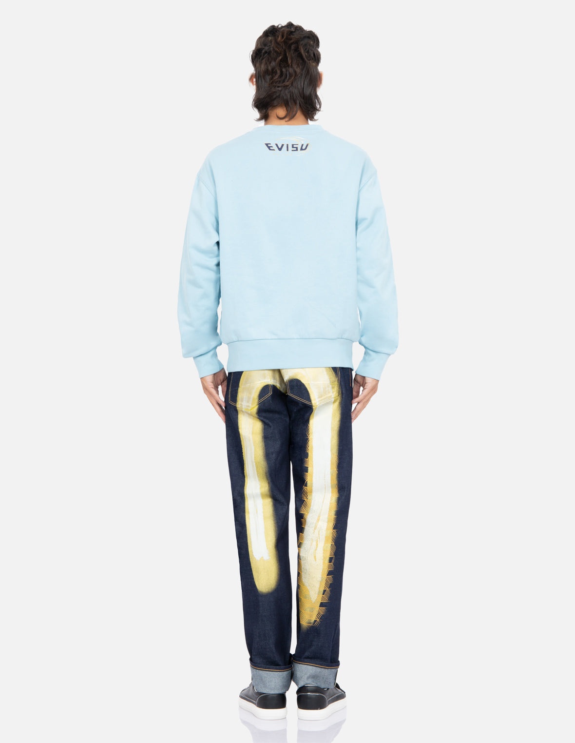 2-Layer Hand-brushed Daicock Foil Print Slim-Fit Jeans #2010 - 5