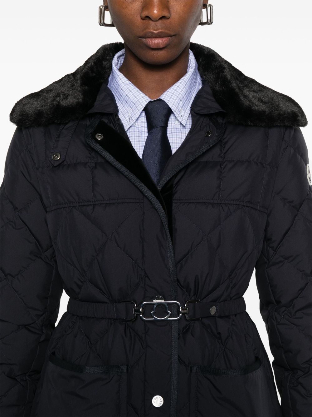 quilted belted jacket - 5