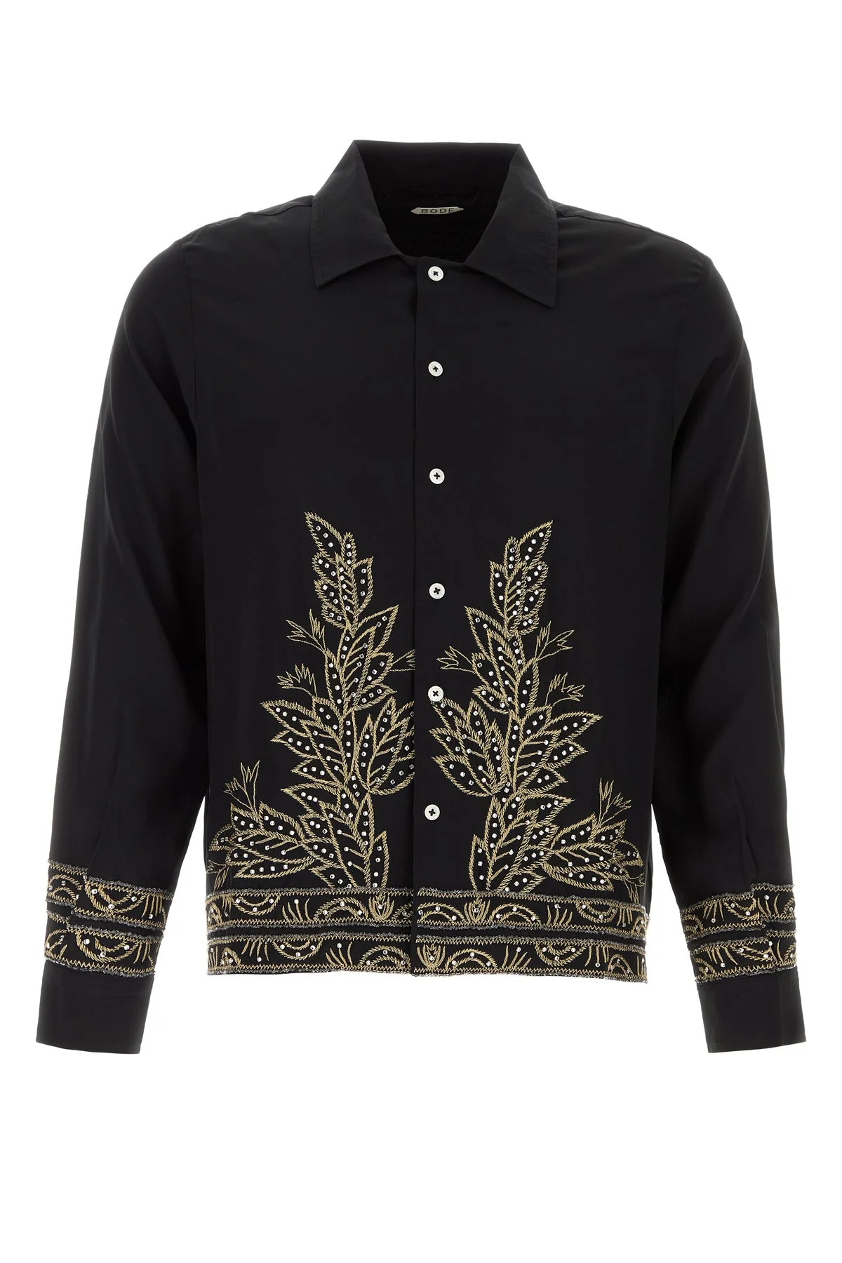 Black silk Beaded Epoque shirt - 1