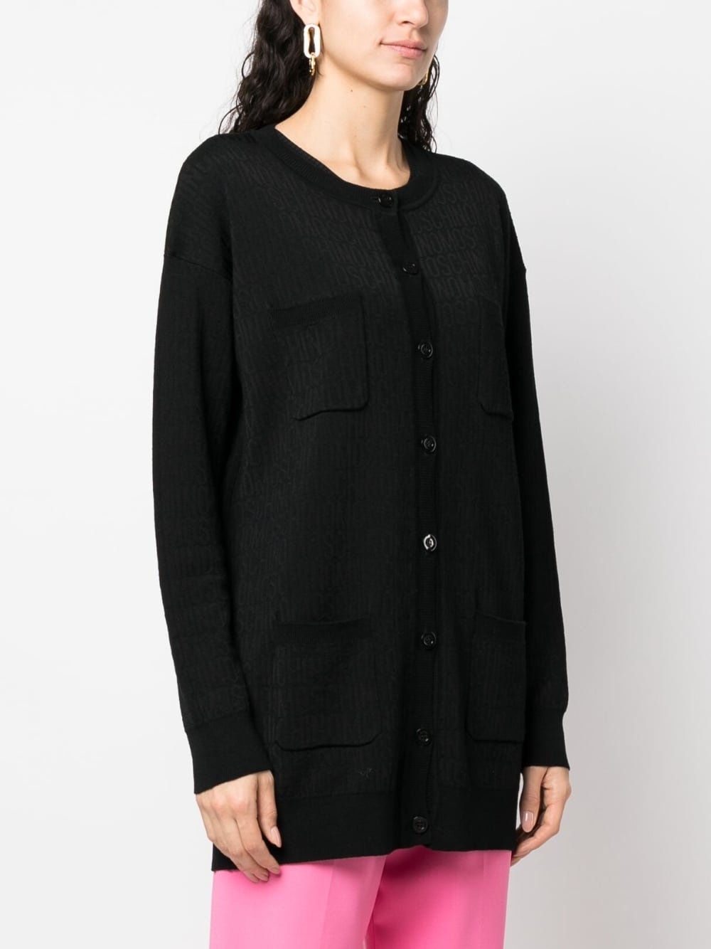 monogram-jacquard cardigan - 3