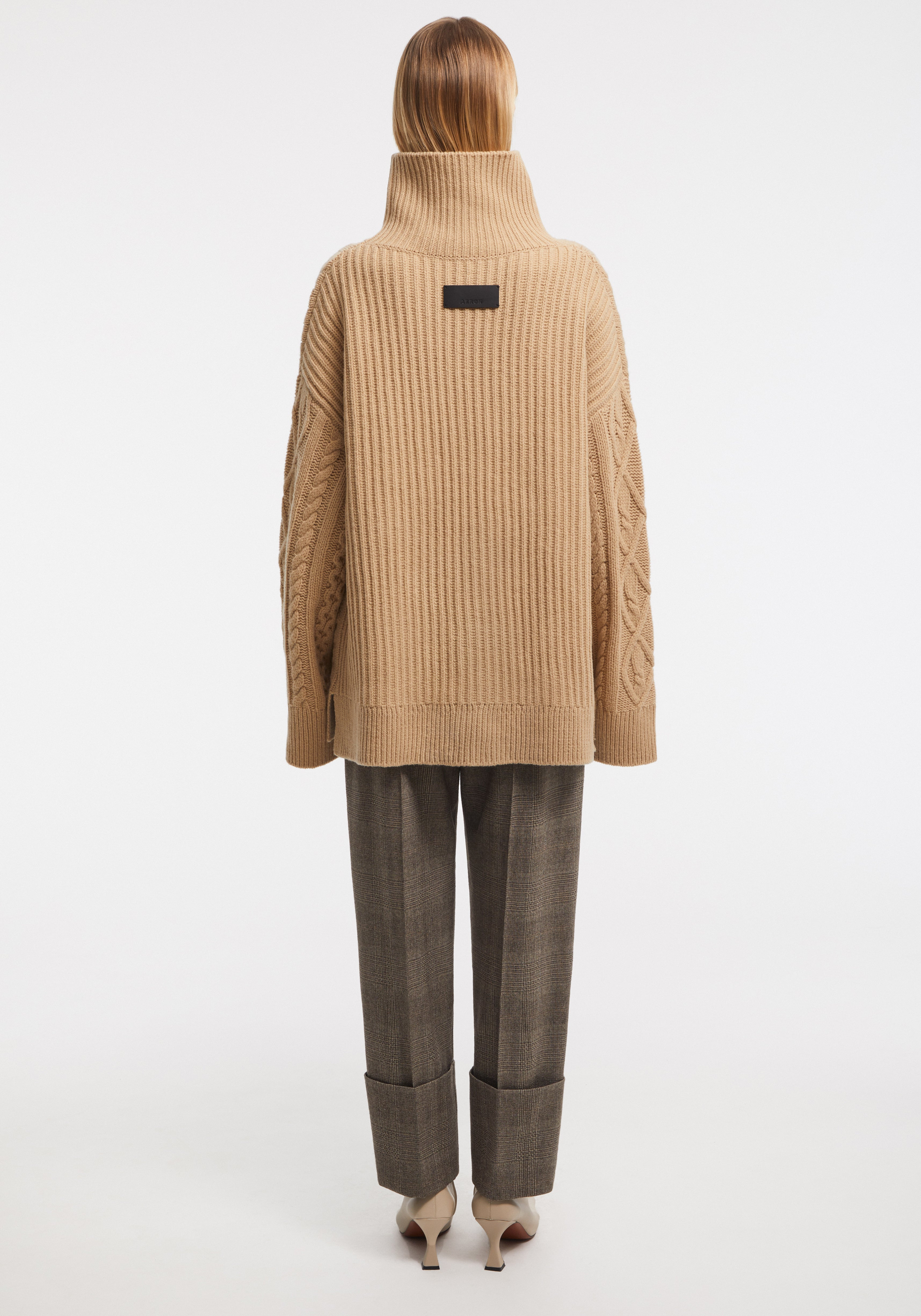 MARSHALL
Cable-knit merino funnel-neck jumper - 5