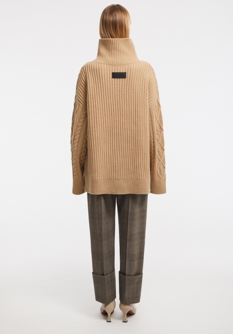 MARSHALL Cable-knit merino funnel-neck jumper 5