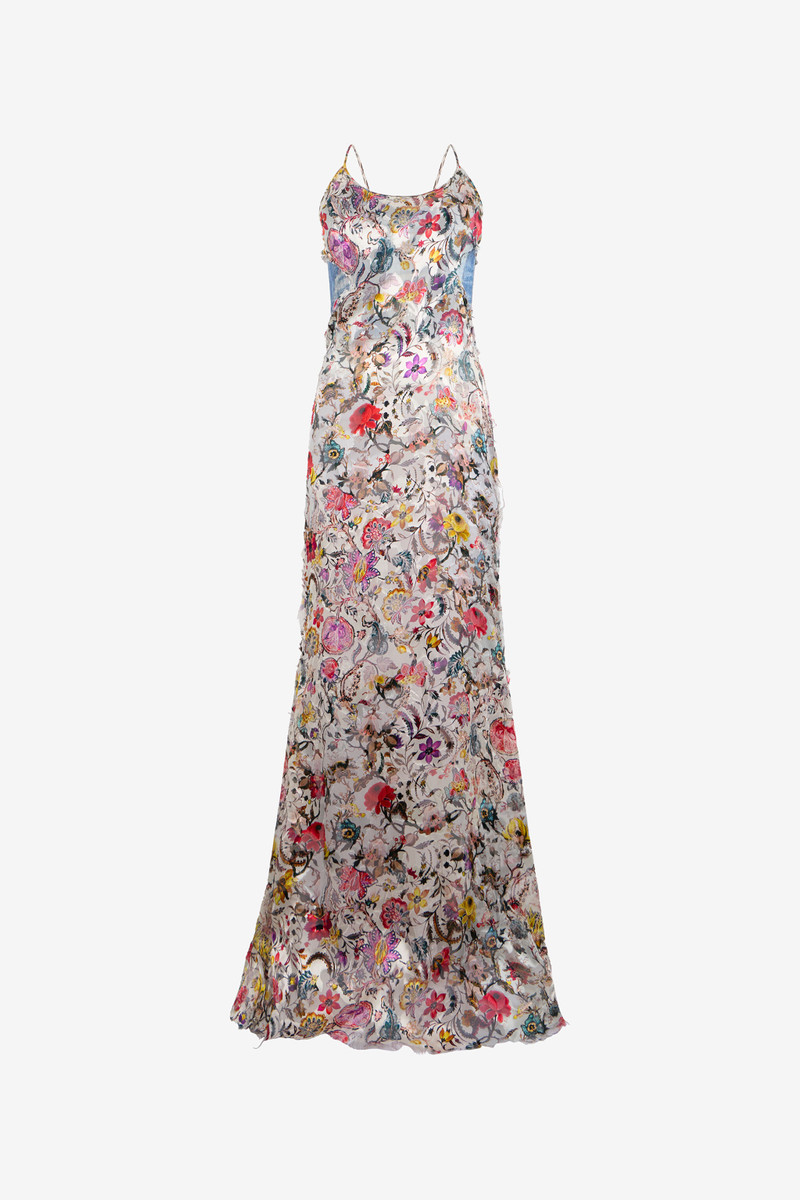 AbitoLungo Silk Dress in Florentine Flowers Print 1
