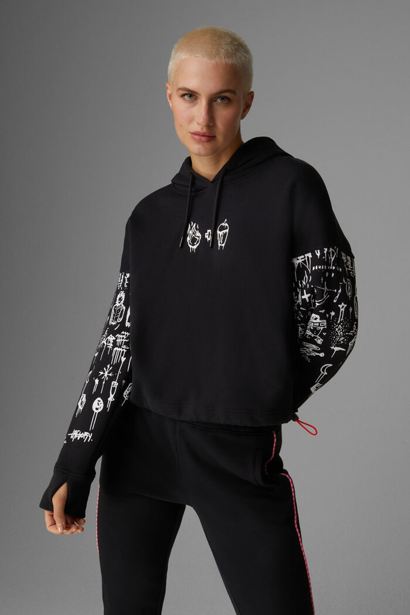 Cosa Sweatshirt hoodie in Black/White 2