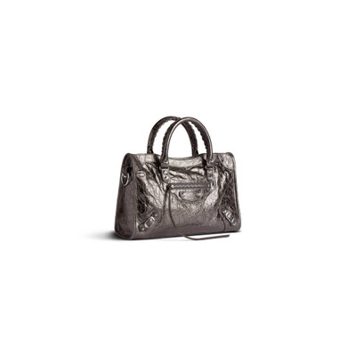 BALENCIAGA Women's Le City Small Bag Metallized in Grey outlook