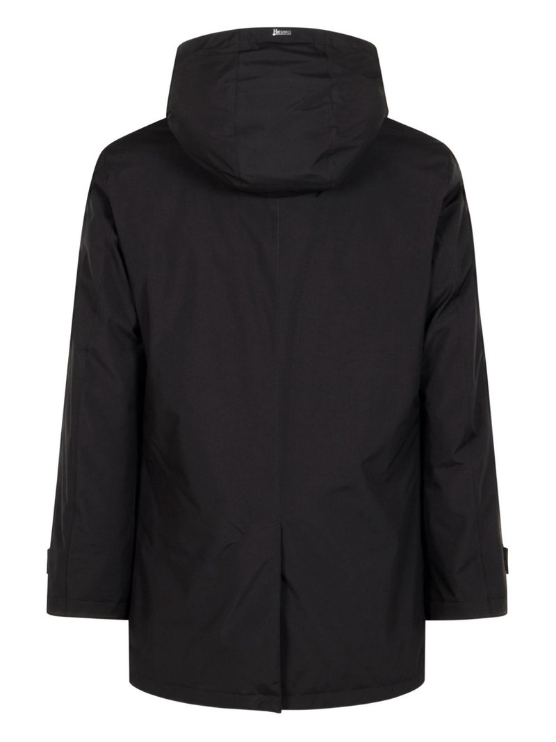 Herno concelaled front hooded jacket outlook