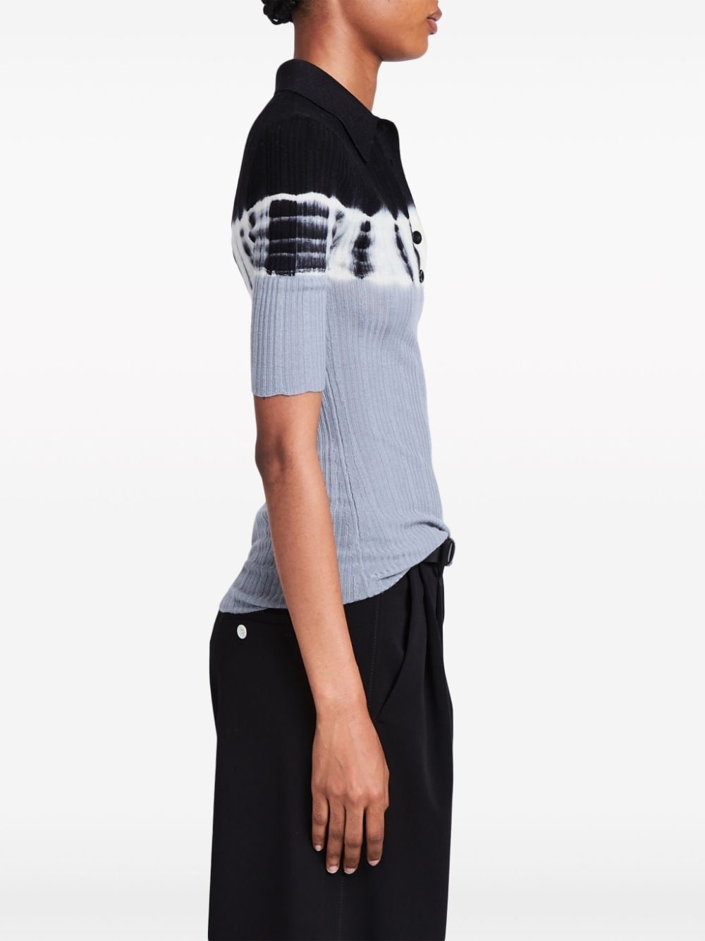 two-tone wool polo shirt - 3