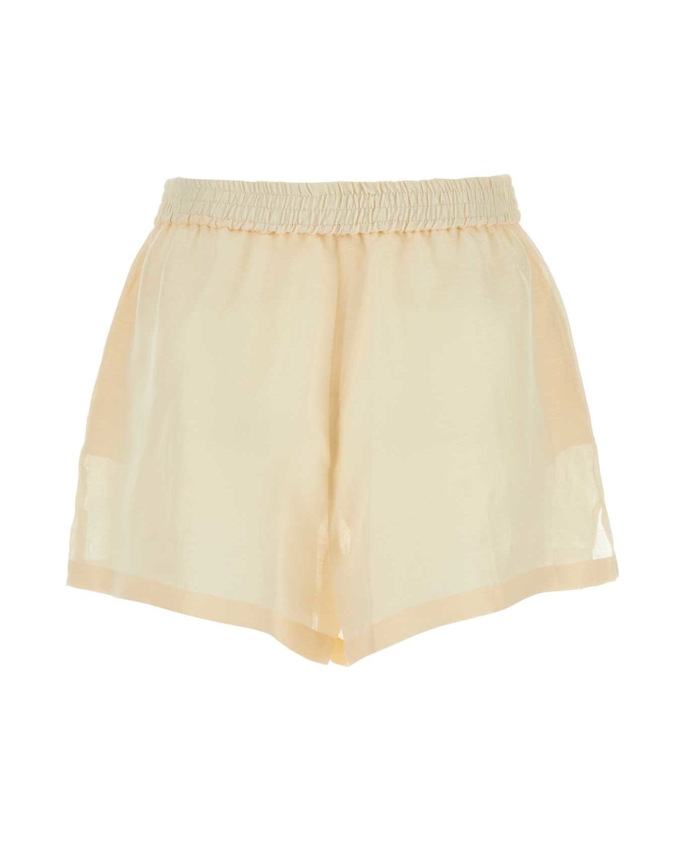 ショートパンツ GIVENCHY FW24 Cream silk blend shorts (BW514J15LV 105) Givenchy Cream Silk Blend Shorts | italist | REVERSIBLE