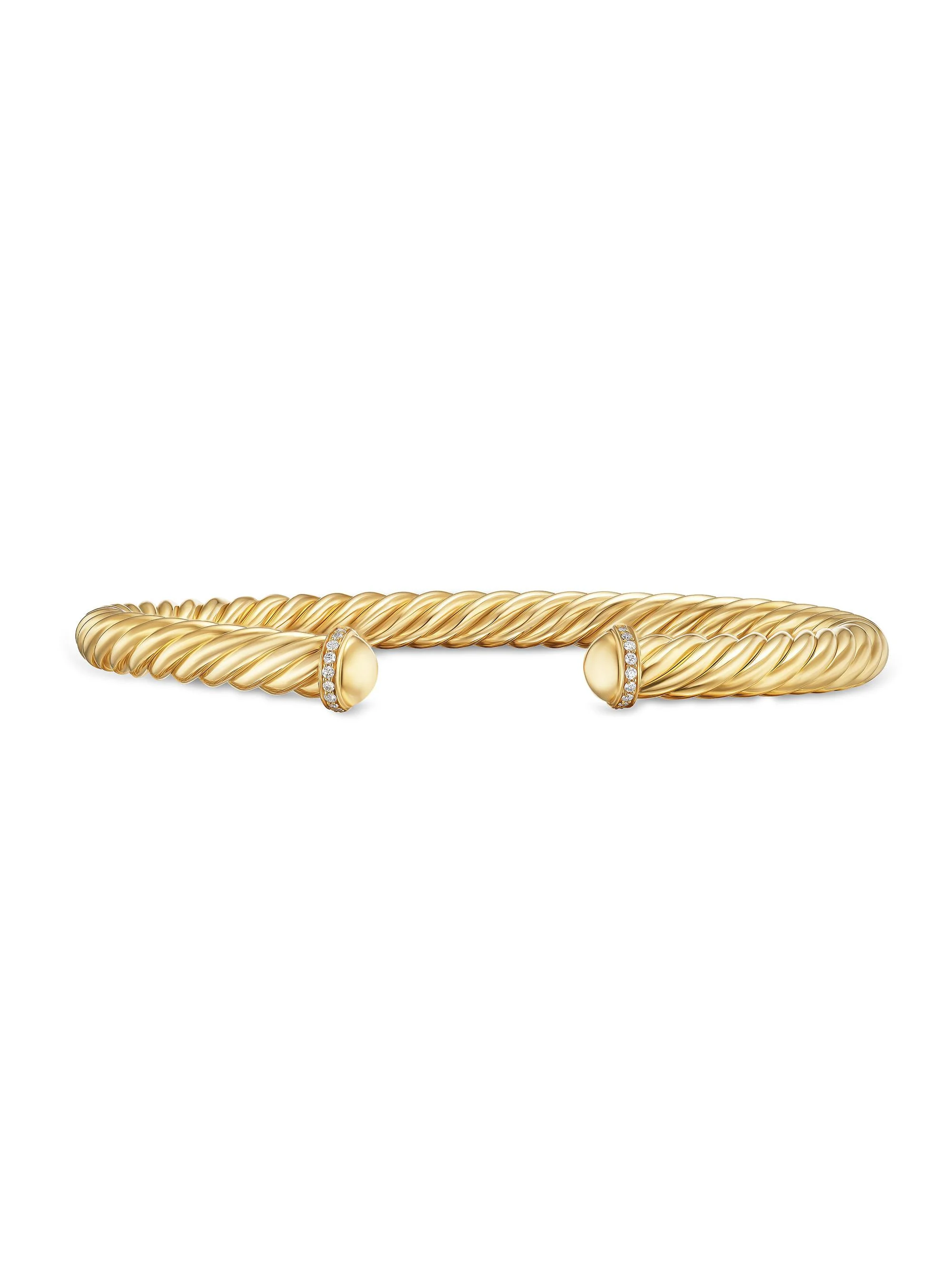 Men's Cable Cuff Bracelet in 18K Yellow Gold - Gold - 1